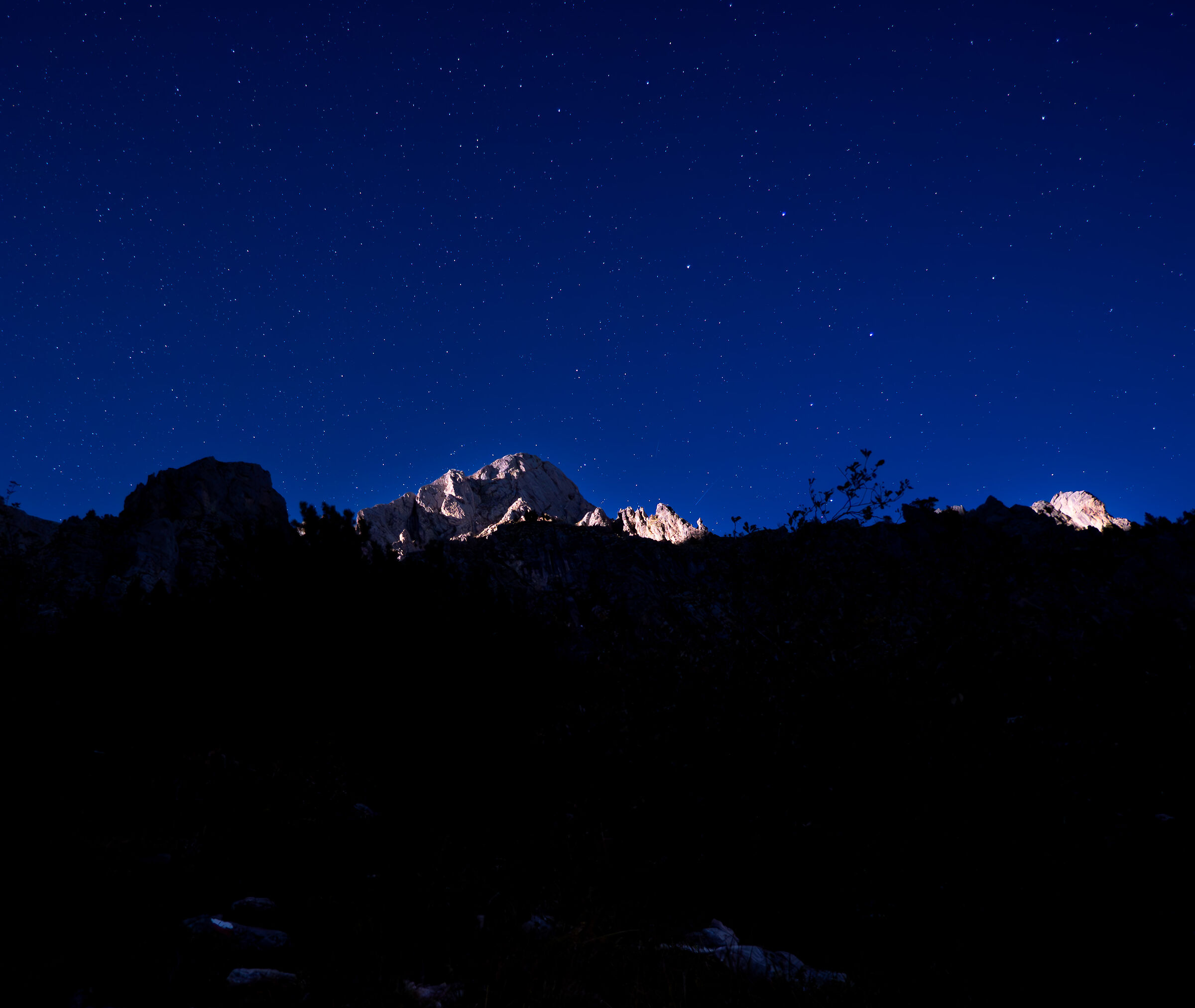 Moonlight over the Ligurian Alps