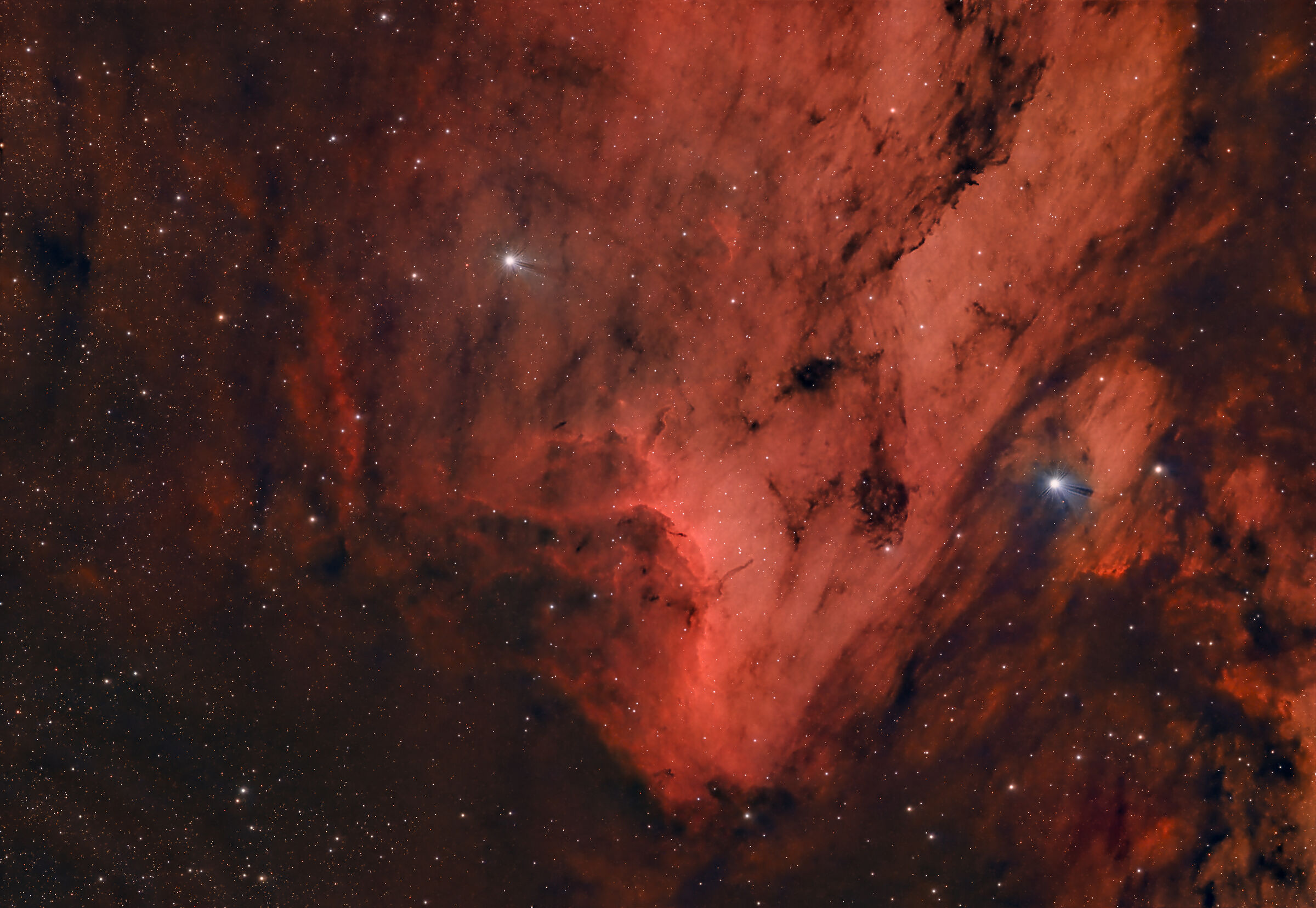 Pelican Nebula in dual band
