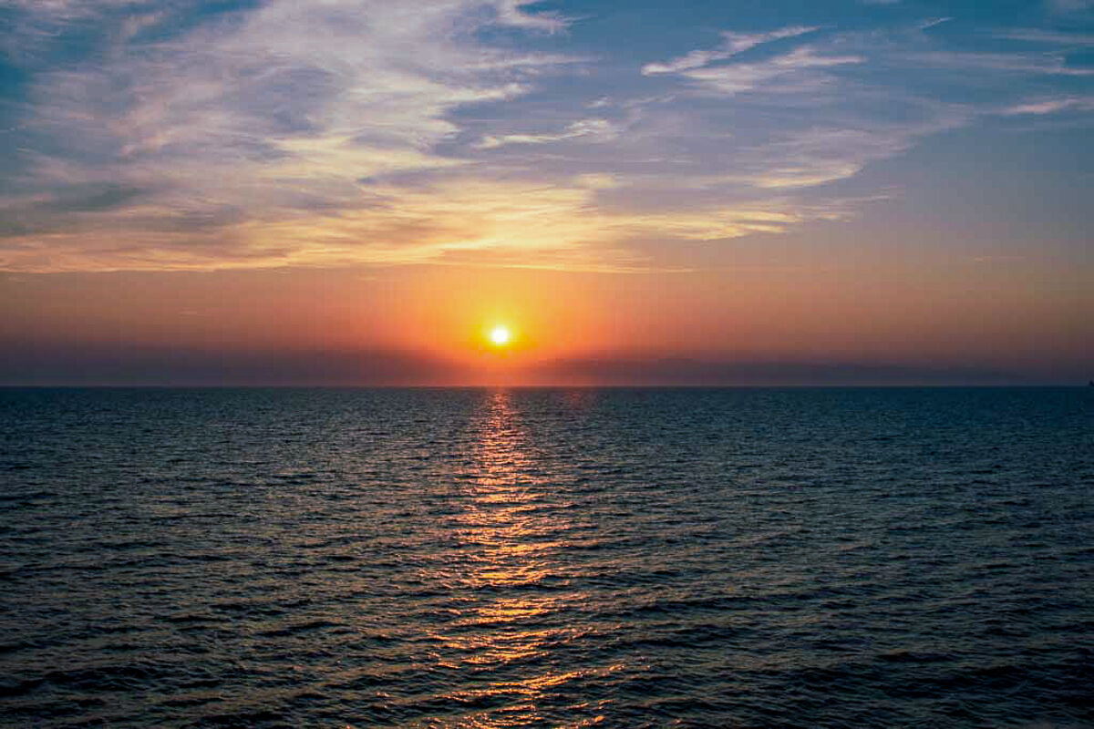 Sunset on Corsica Ferries-