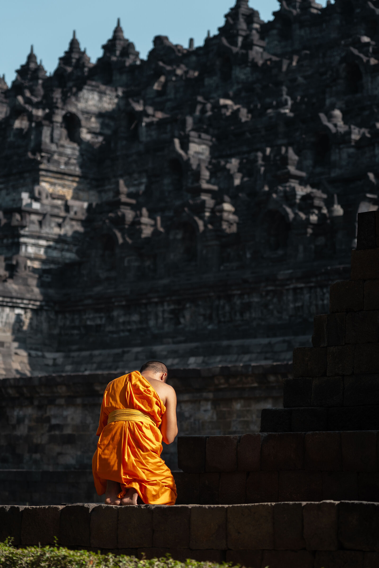 Buddhist monk, Borobodur