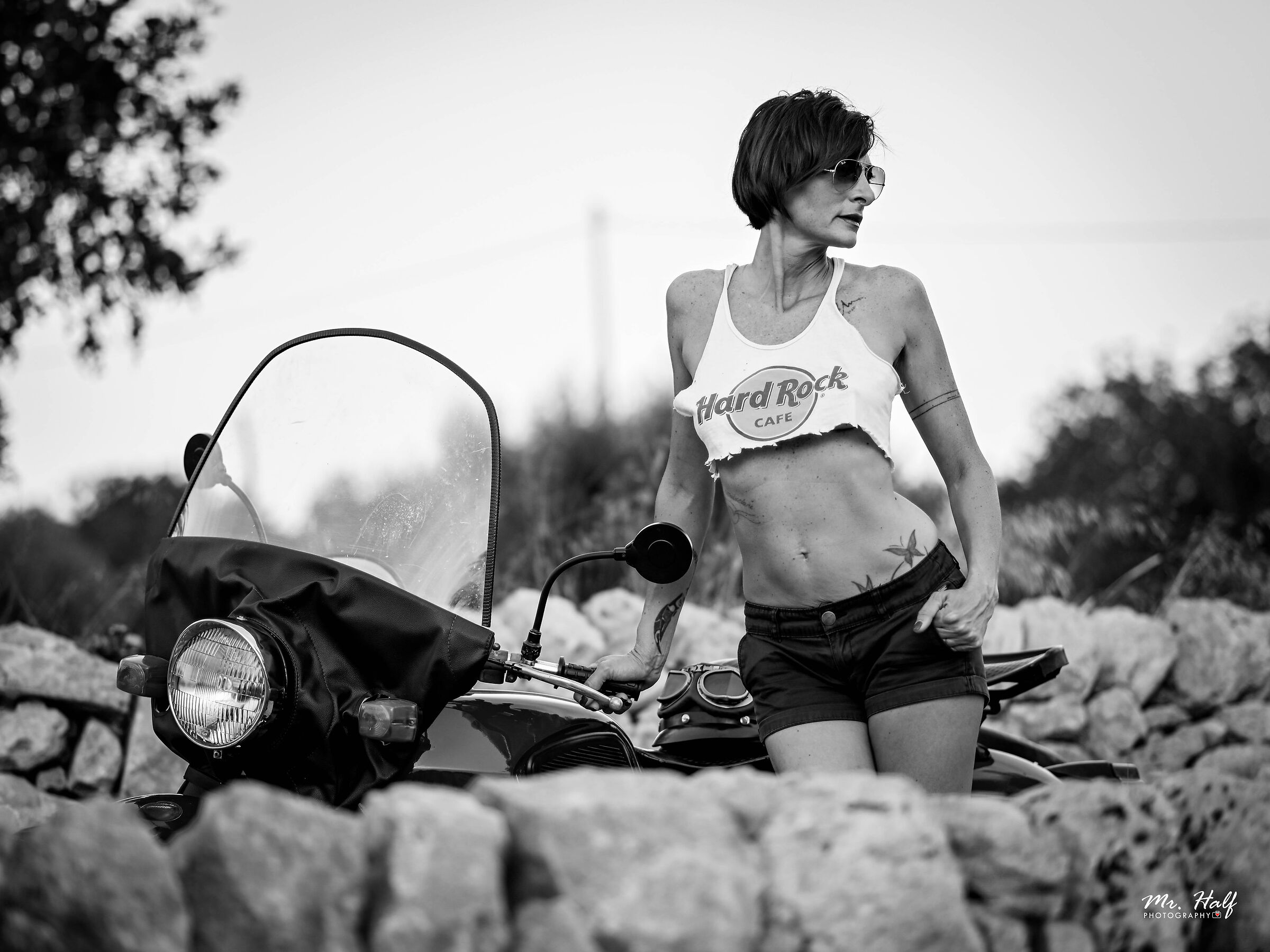 Motorcycles black and white