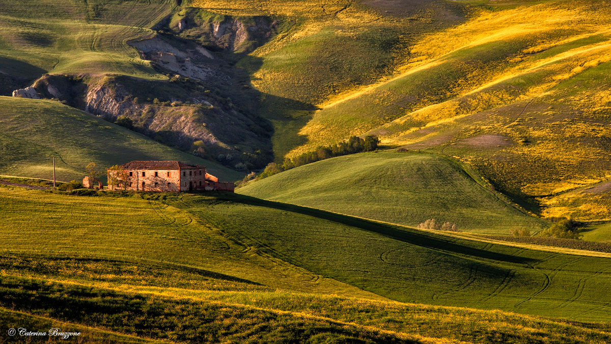 Crete, farmhouse at sunset