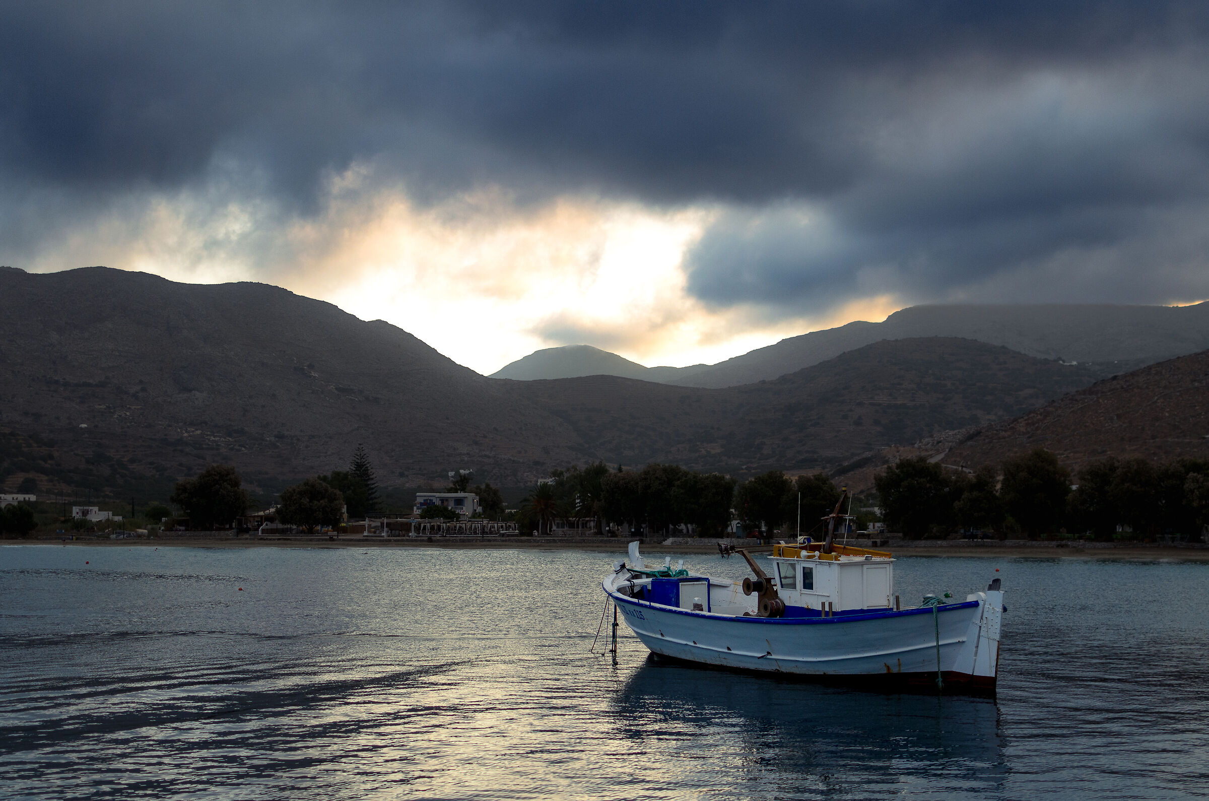 Boat and bad weather in Amorgos
