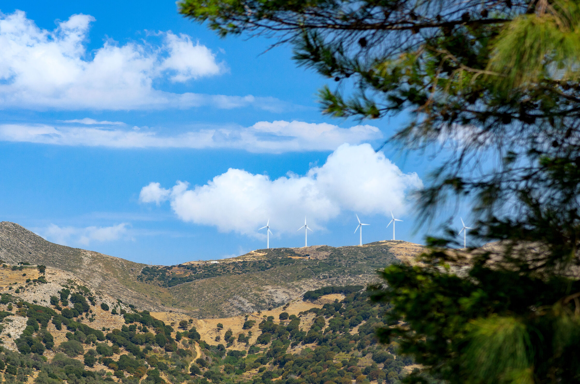 Wind turbines in Naxos