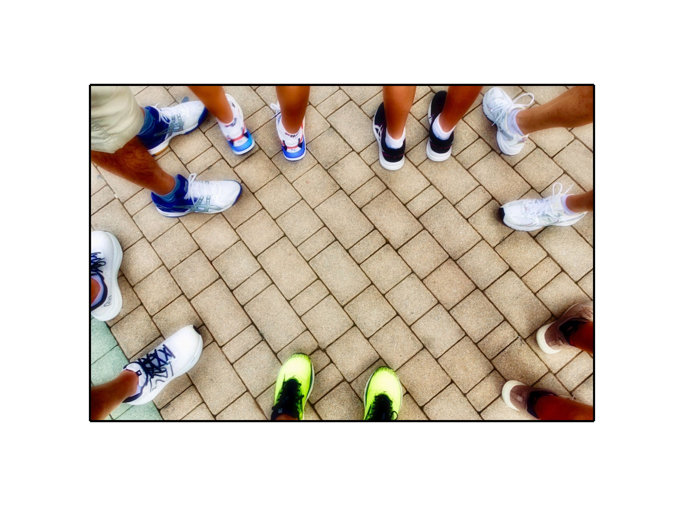 Waiting, looking down