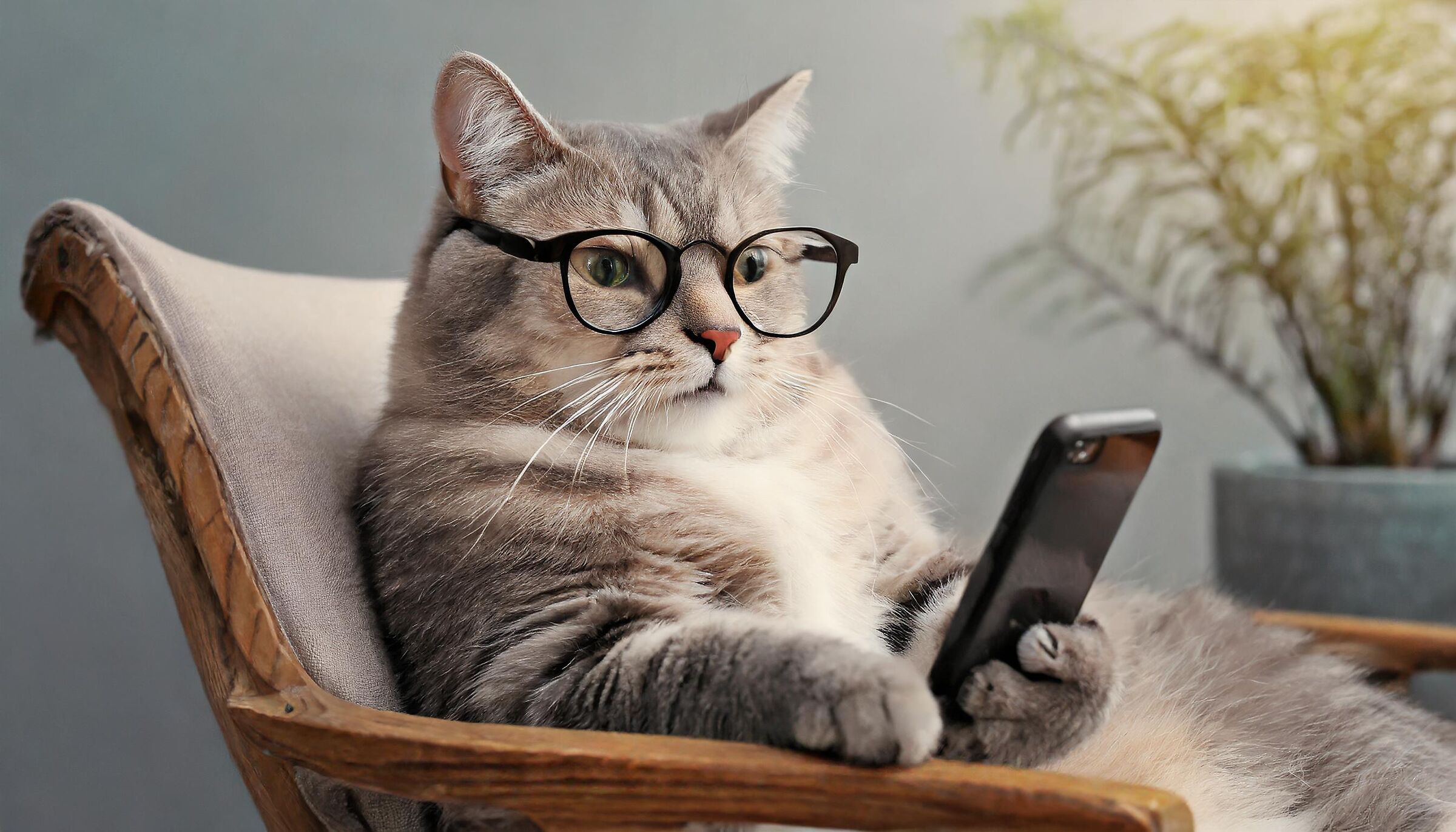 Peter with his cell phone