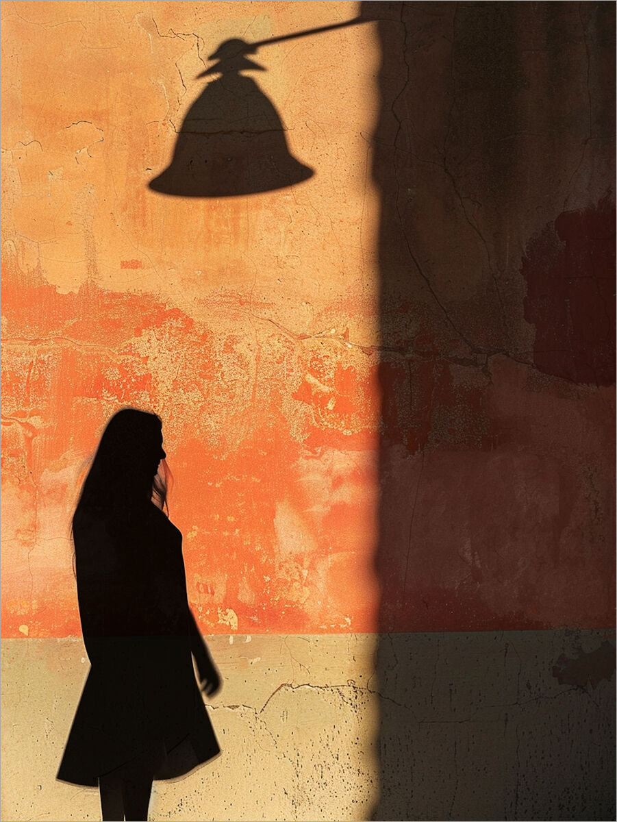 A sneaky shadow detaches from the wall