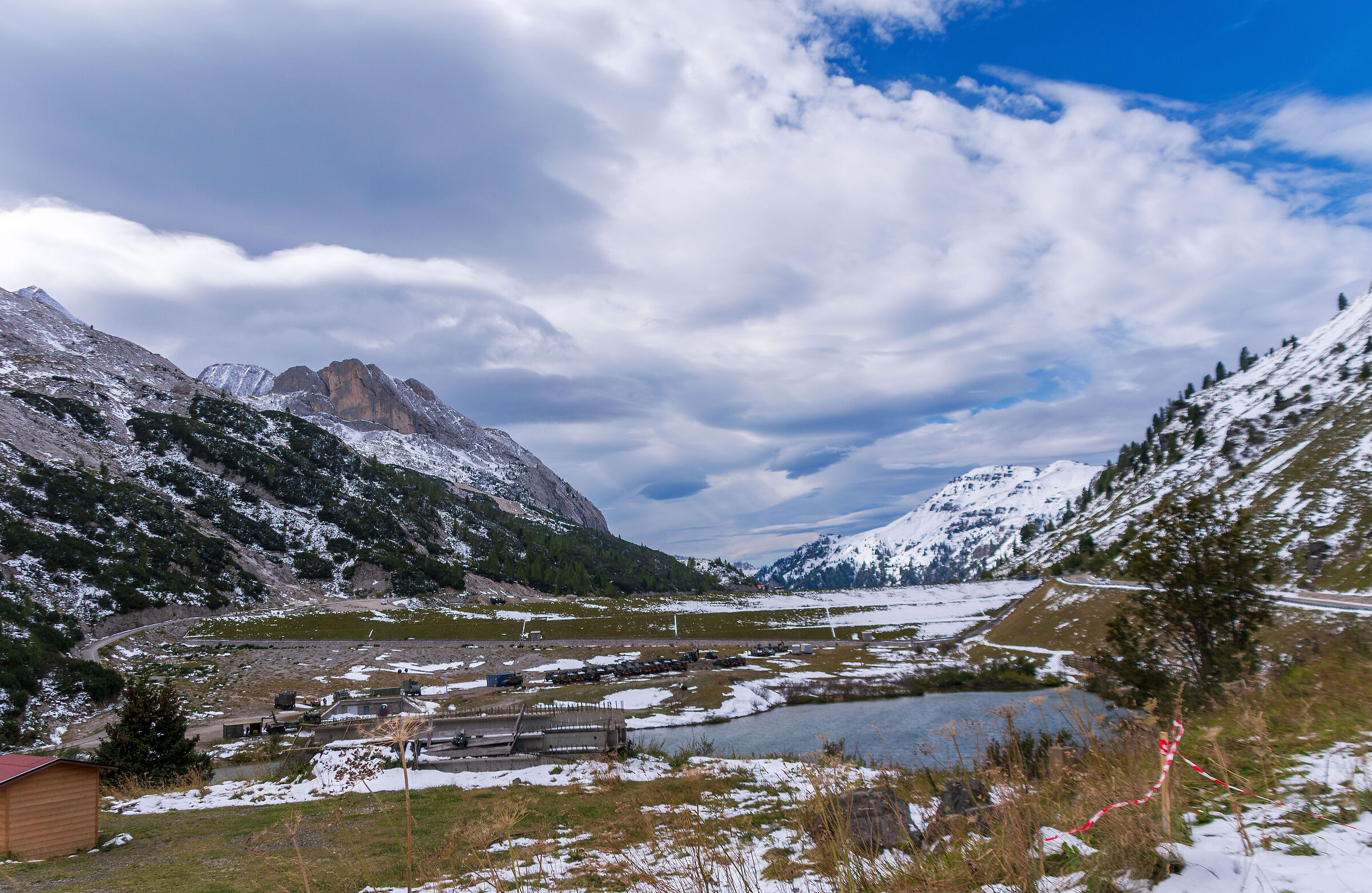 First snow at the Fedaia Pass