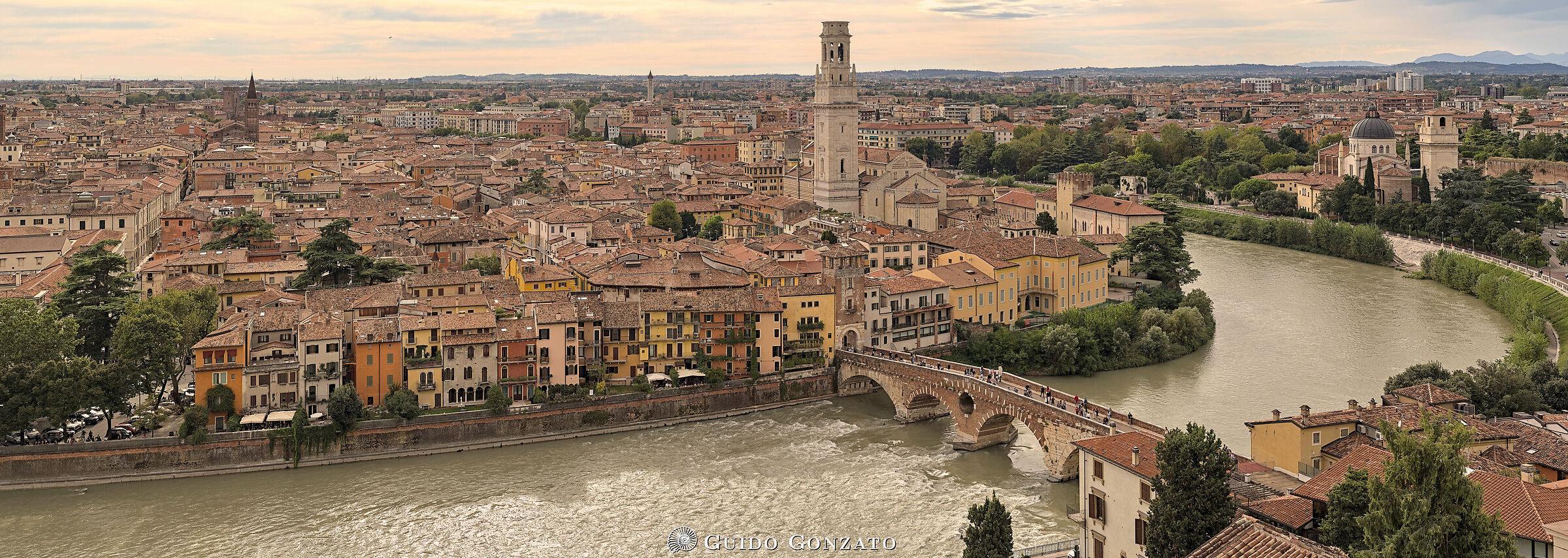Pink sky over Verona