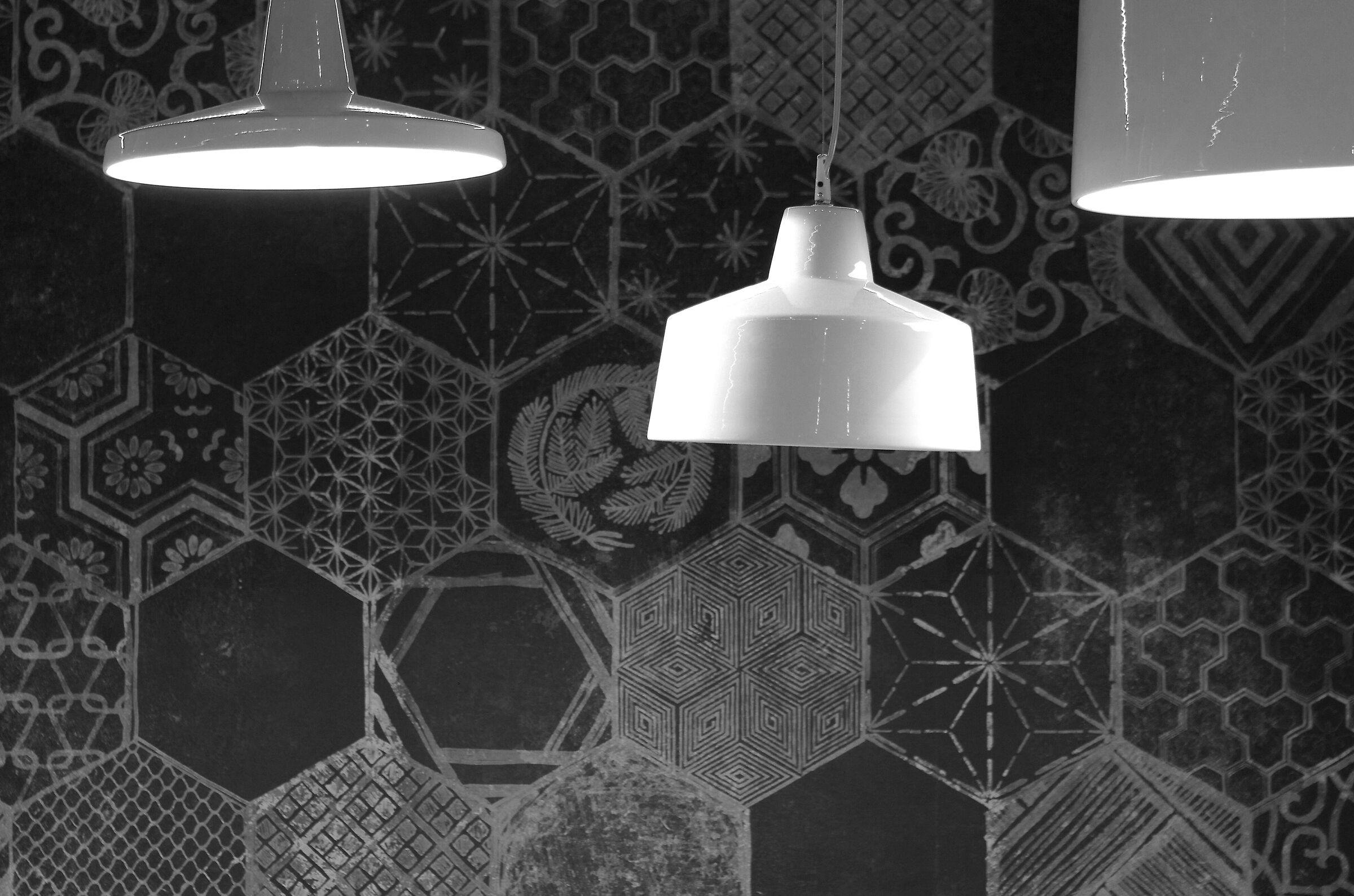 Tiles and chandeliers