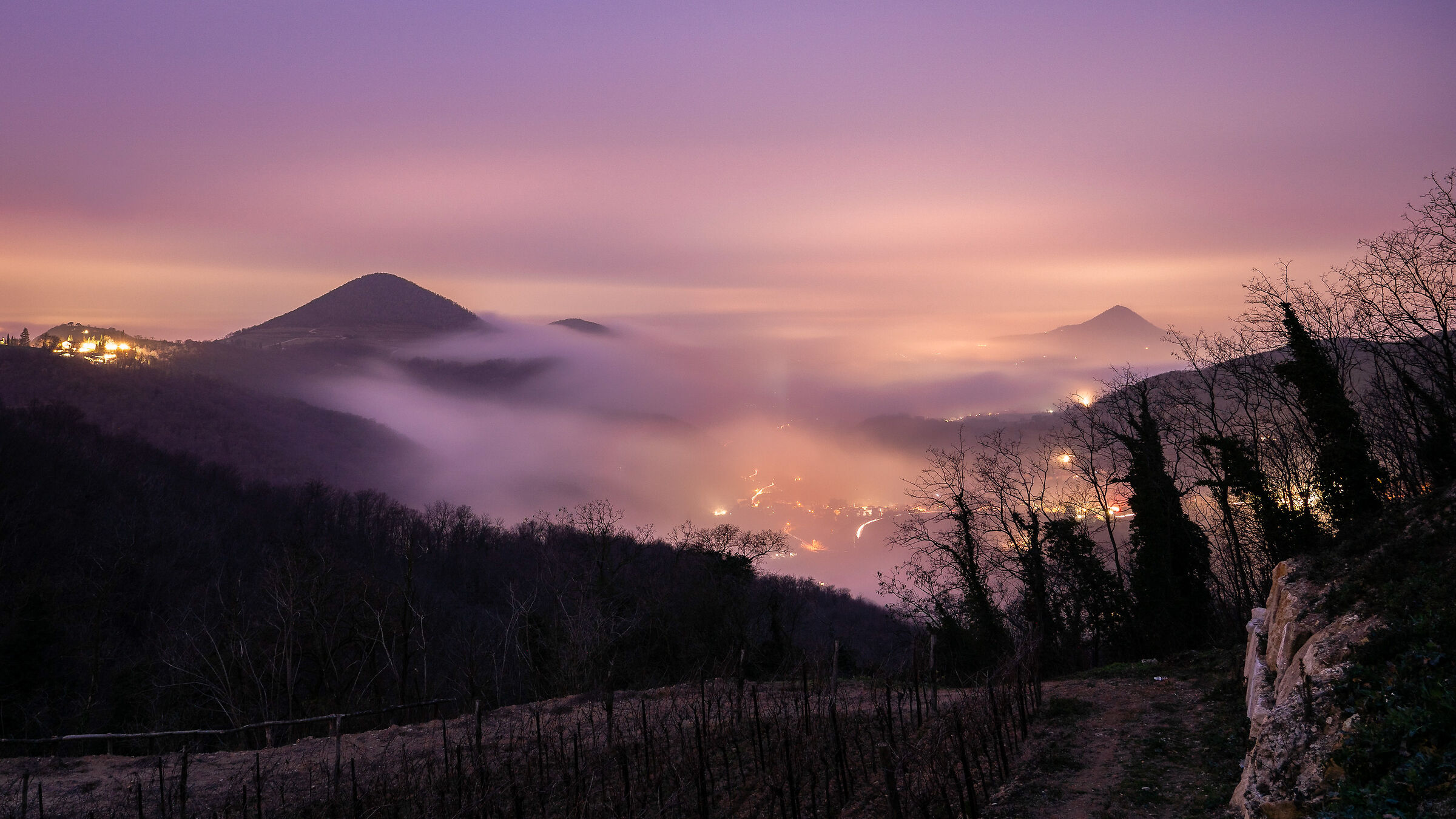 Euganean Hills at sunset