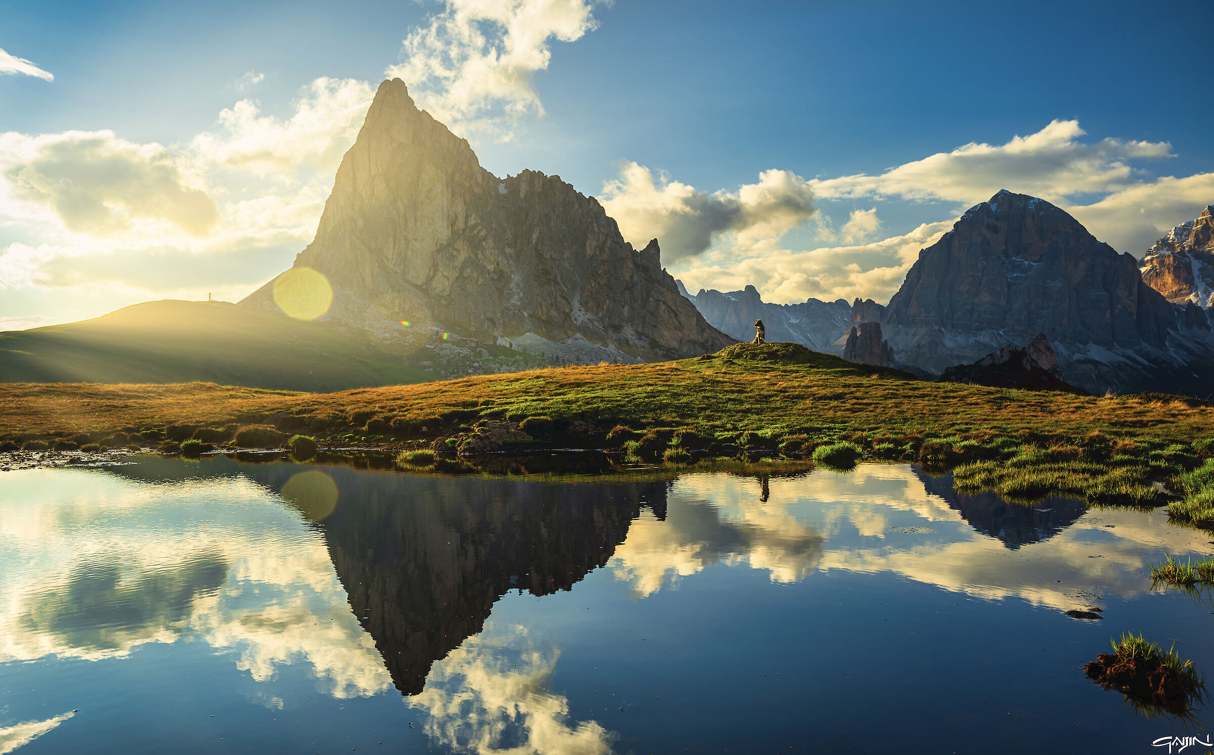 Reflections at sunset - Giau Pass