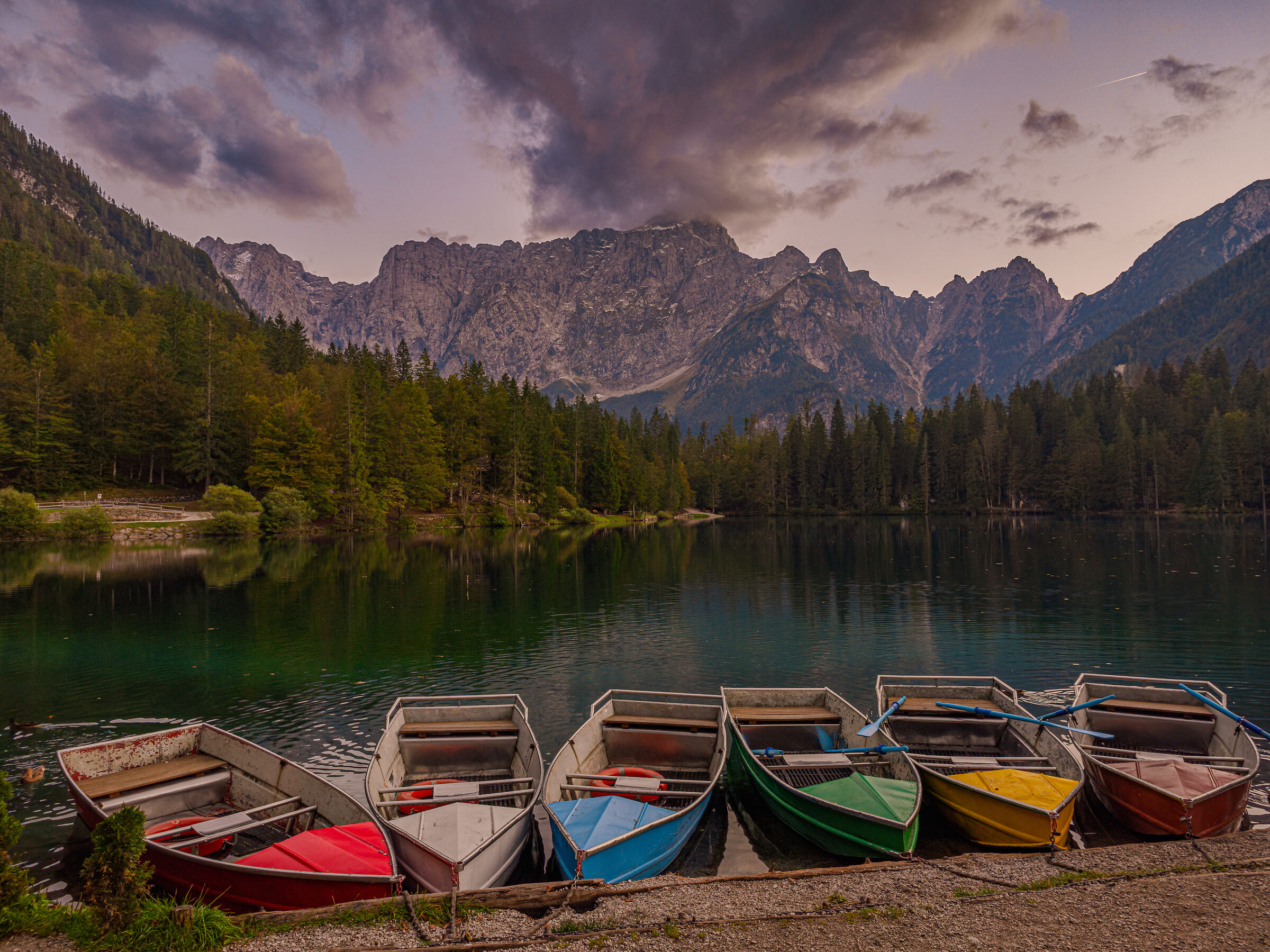 Sunset in the lake