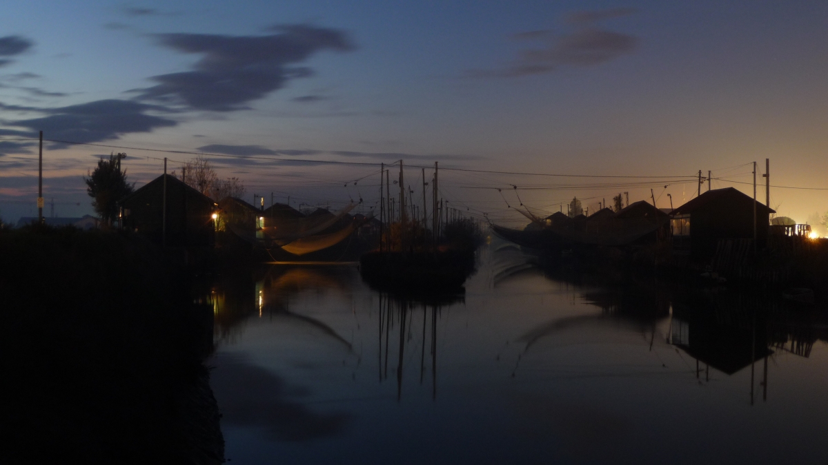 Cesenatico; fishing in the canals