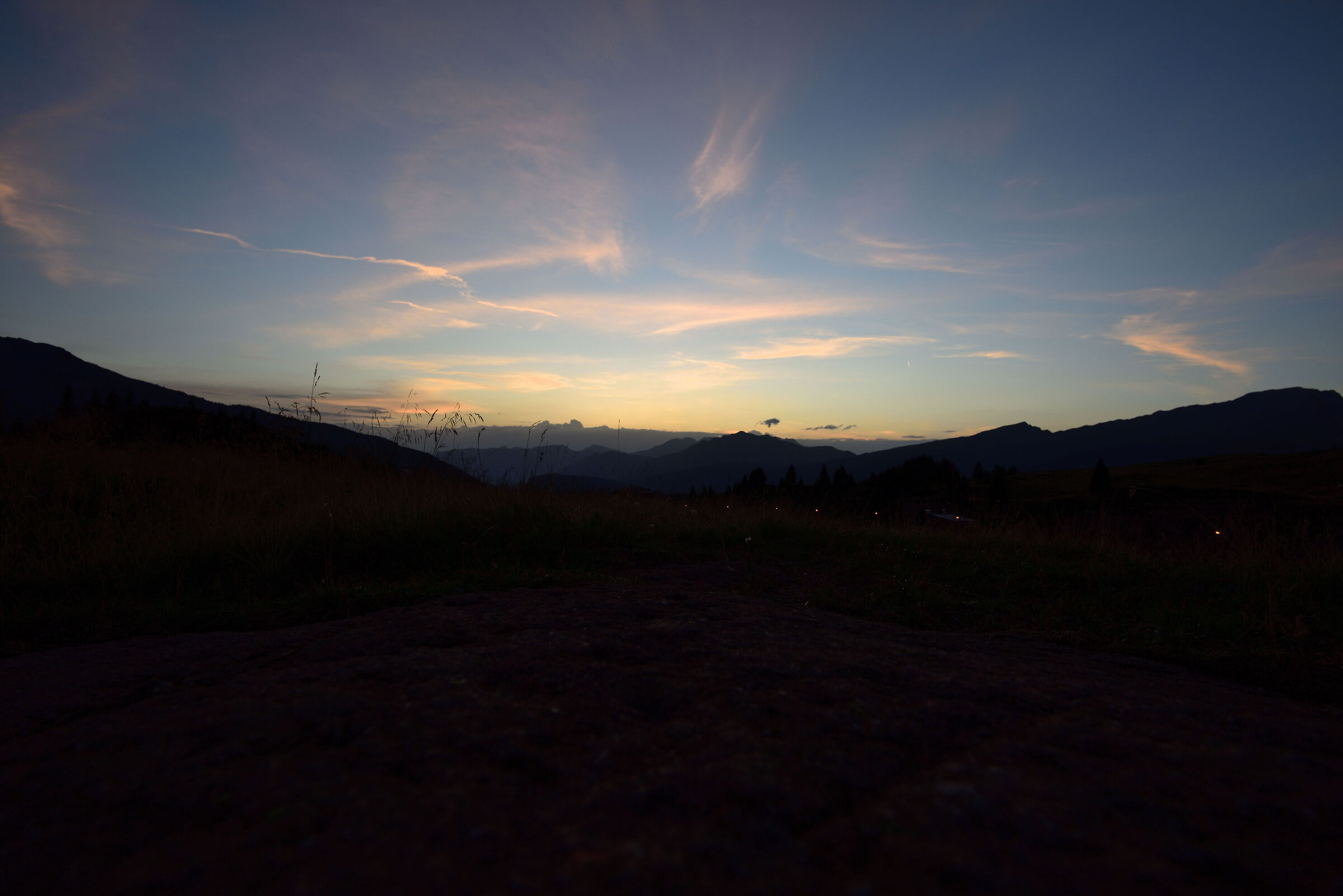 sunset at Passo Rolle