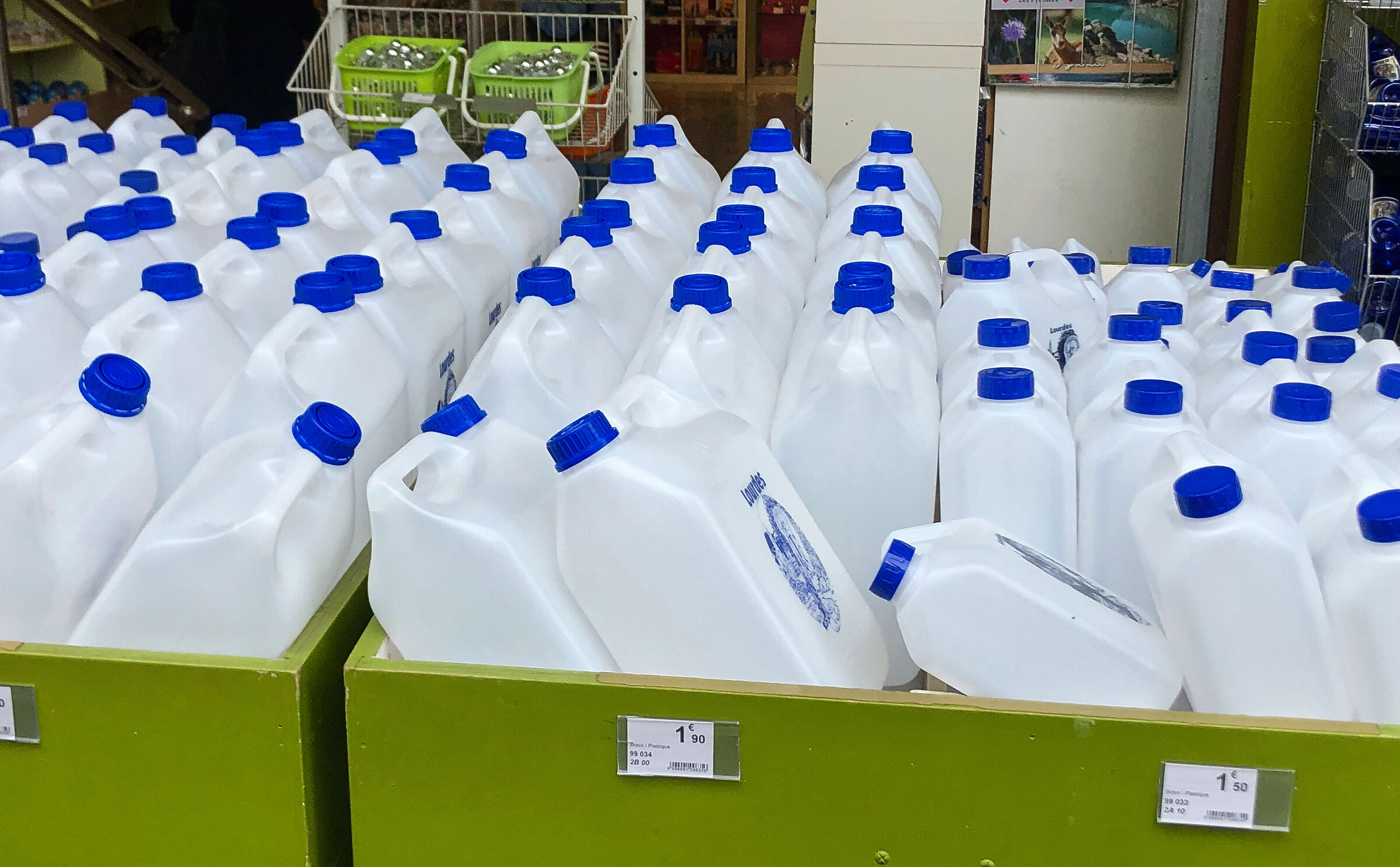 Lourdes water in tanks