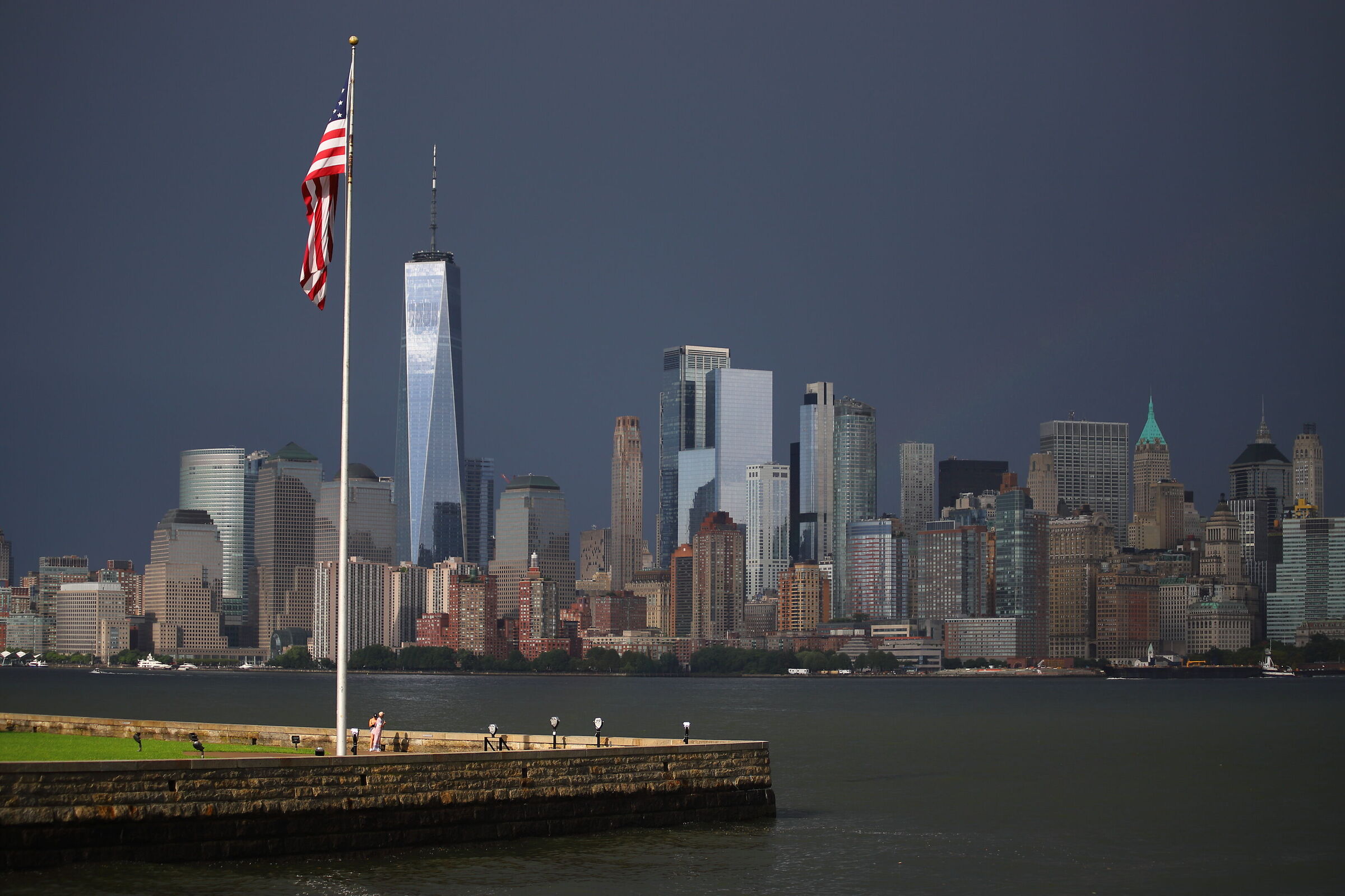 NY skyline after storm from Ellis Island