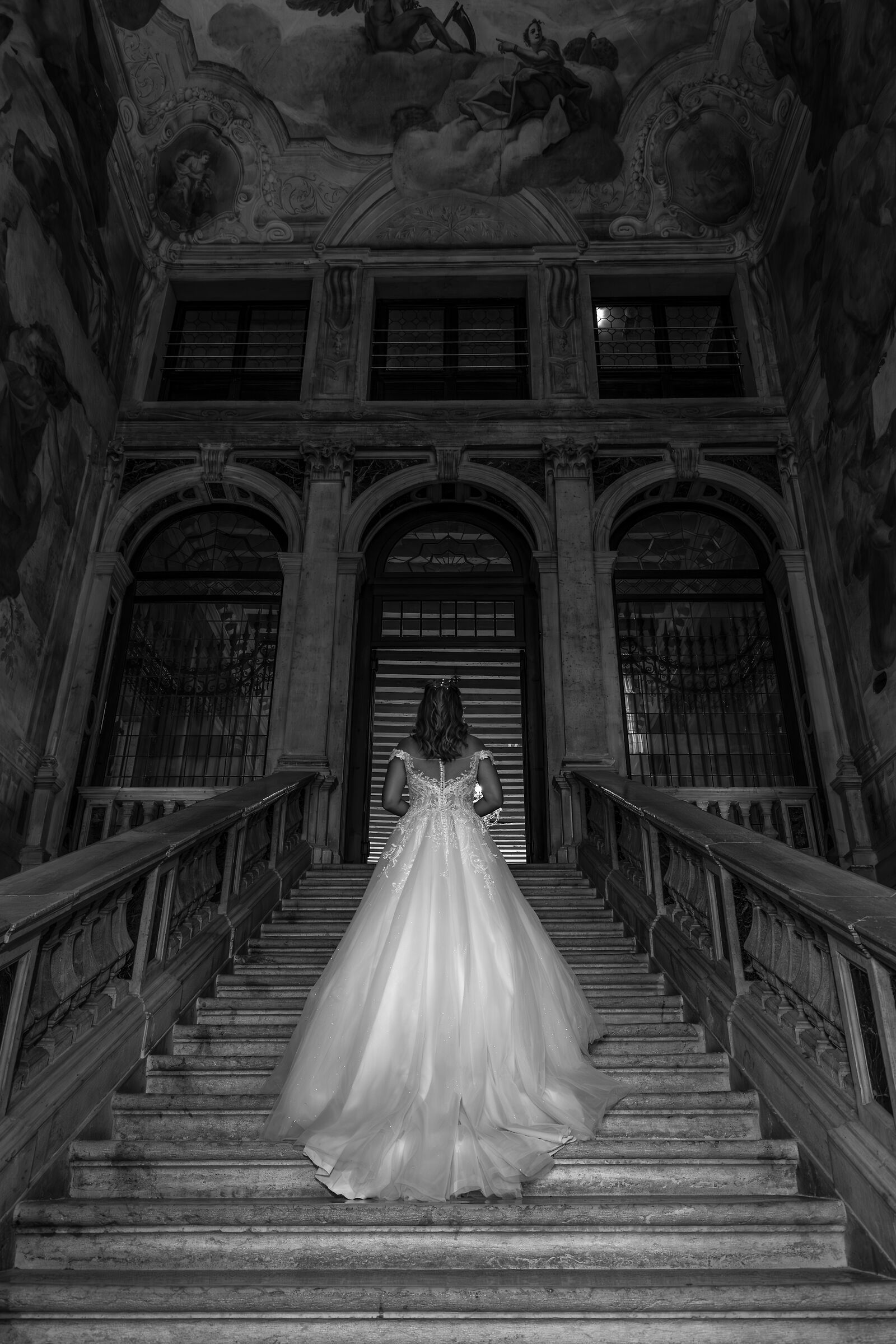 Up the ancient staircase