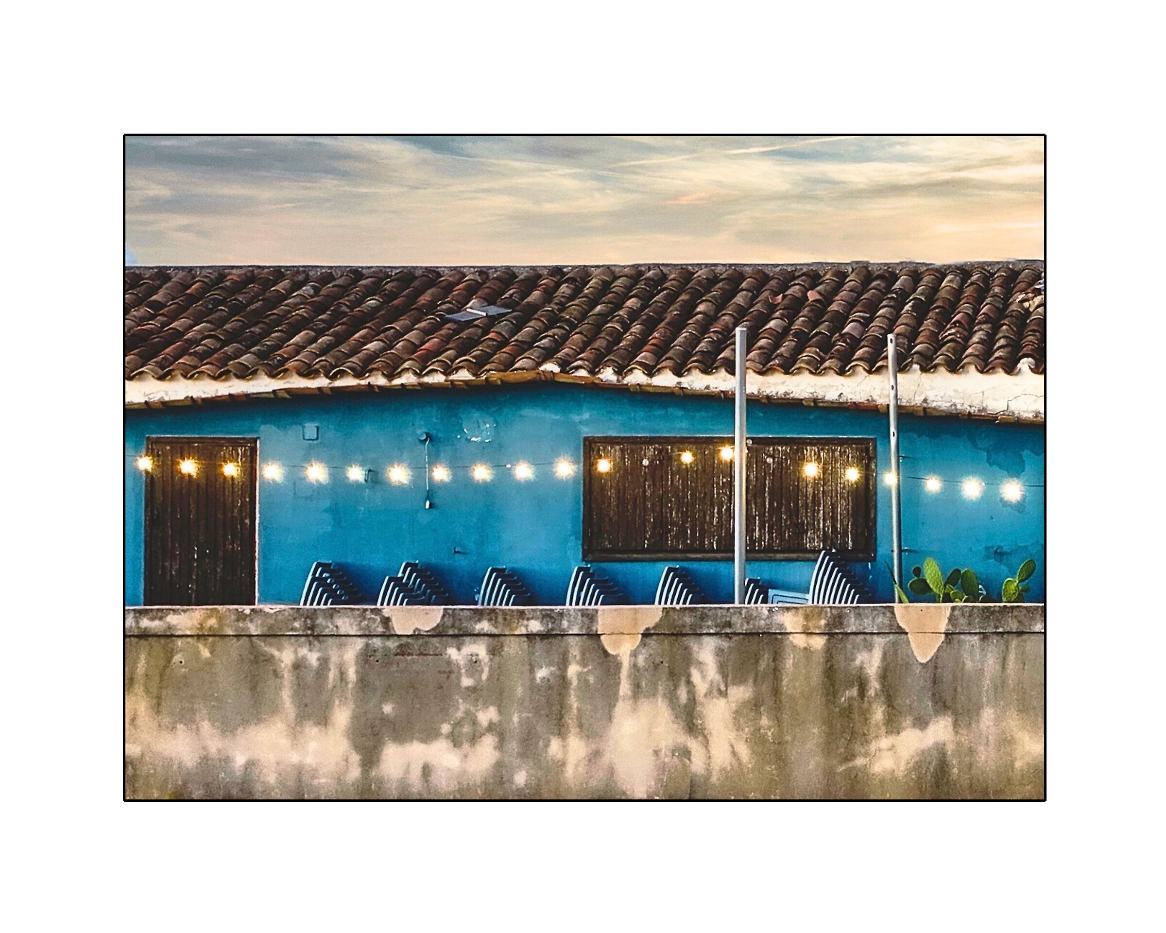 Old Balcony at sunset
