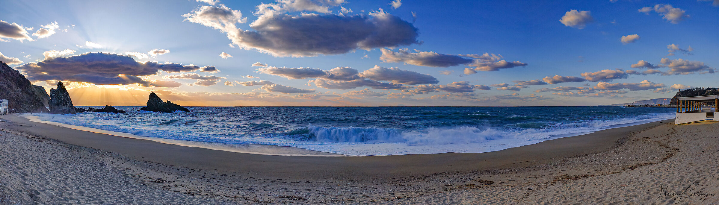 Tonnara di Palmi, tramonto nei pressi dell'Ulivarella
