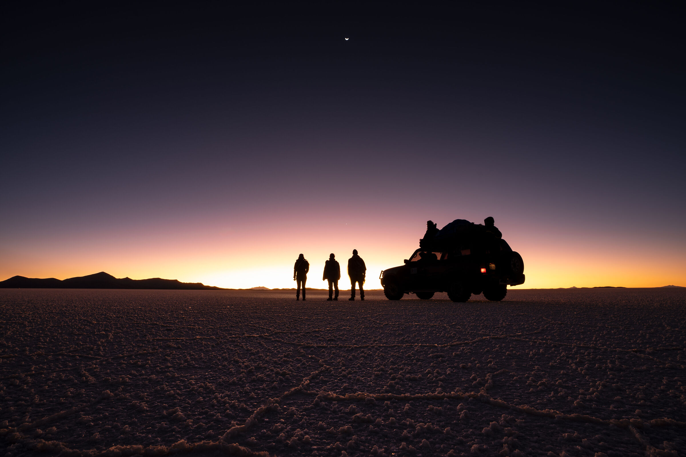 Salar de Uyuni at sunset