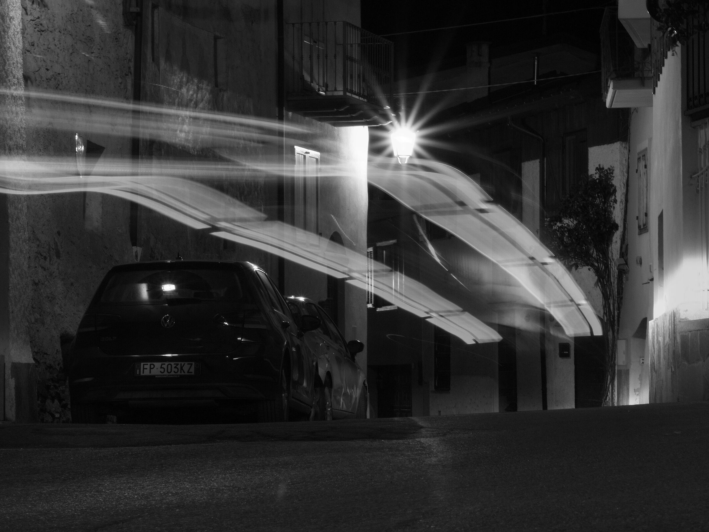 Night trails in the village