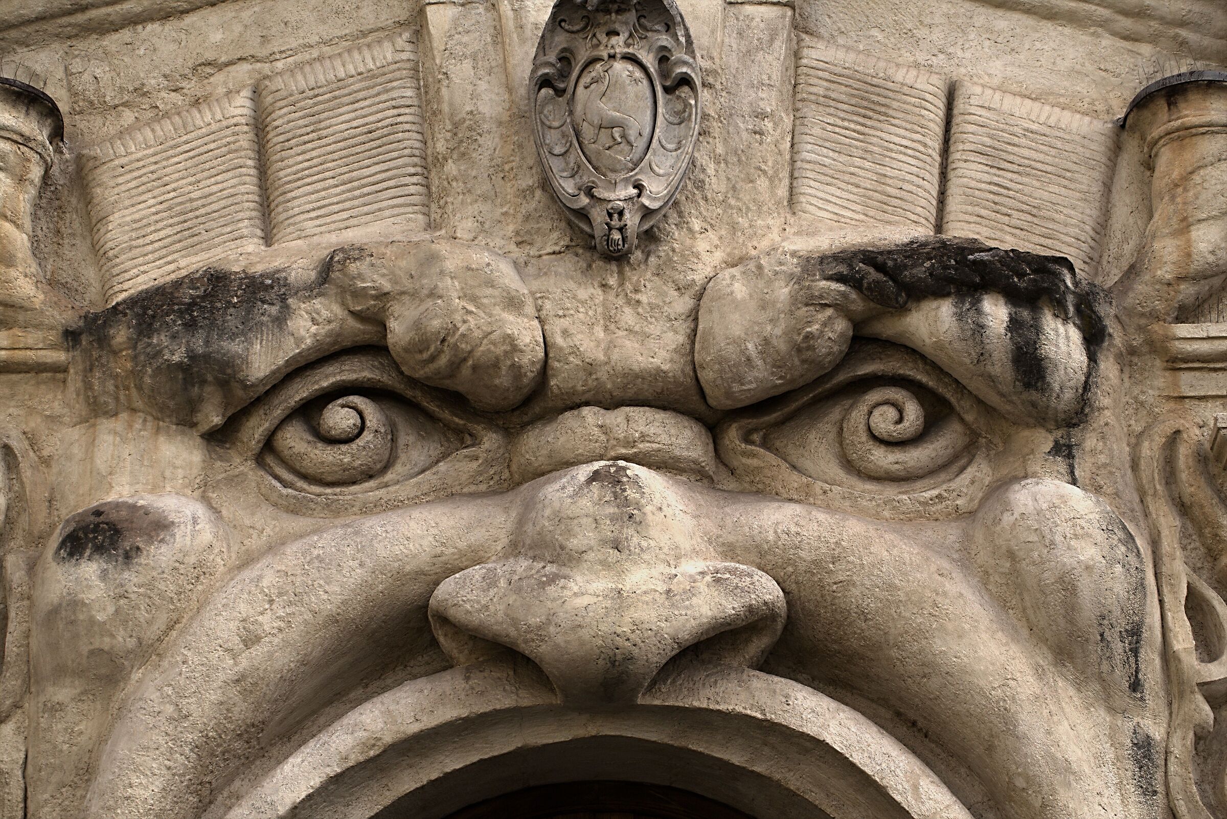 Detail of the portal of Palazzo Zuccari