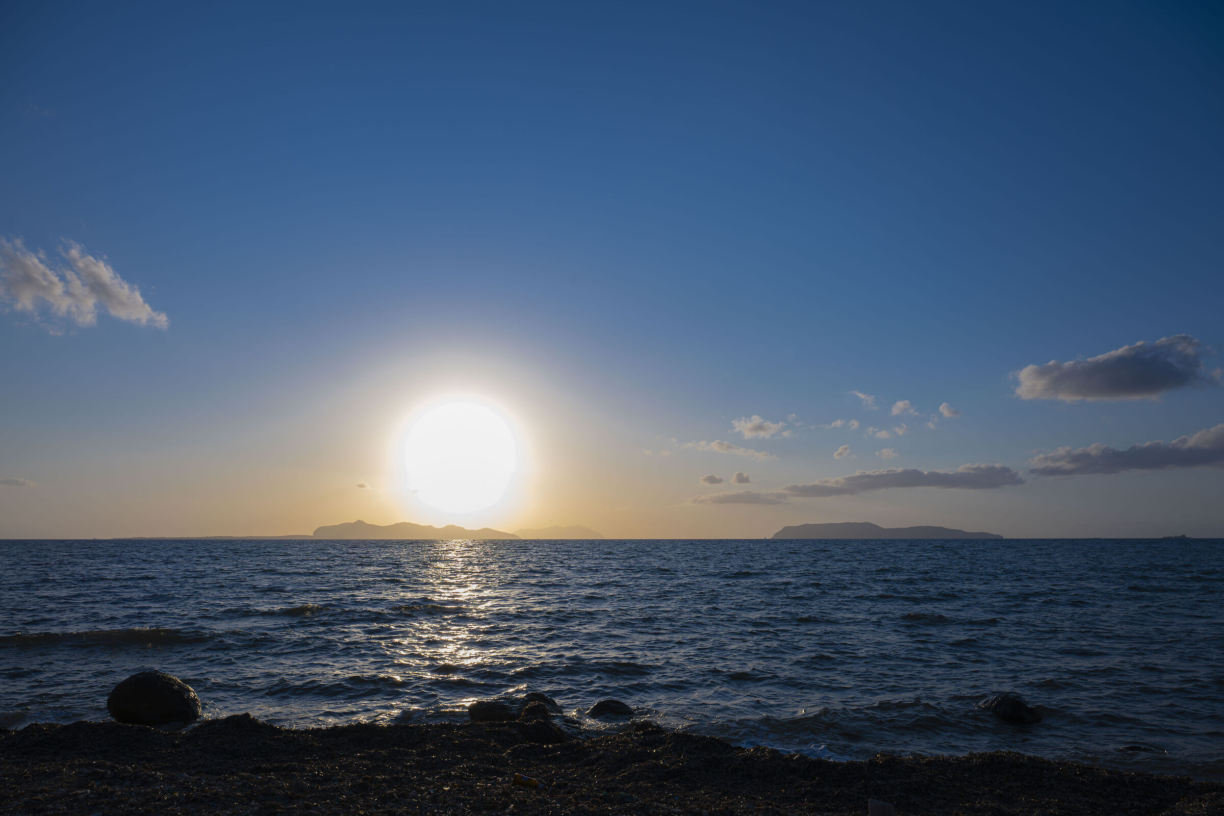 Marausa (tp) Un attimo prima del tramonto sulle Egadi