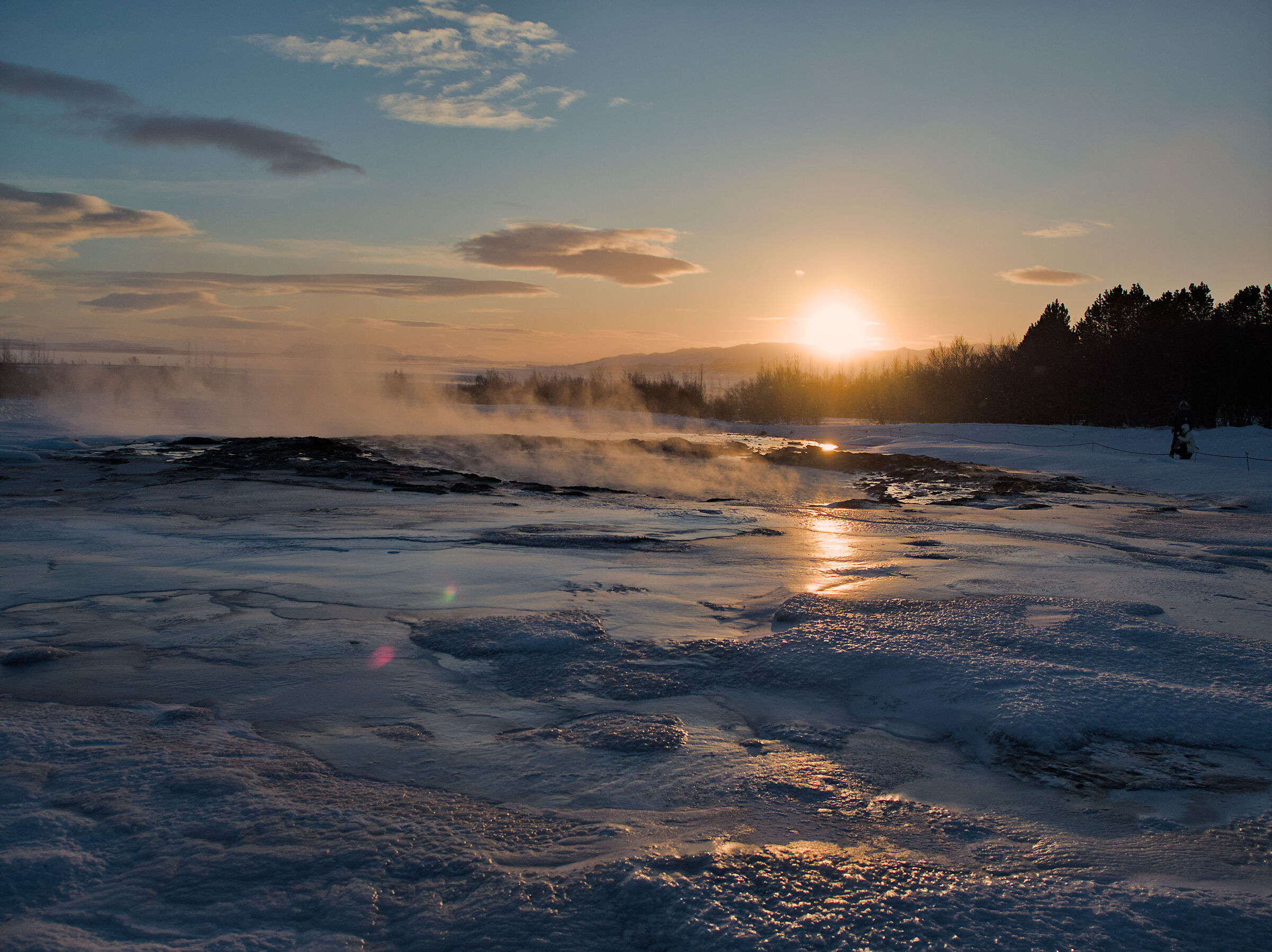 Geysir at sunset