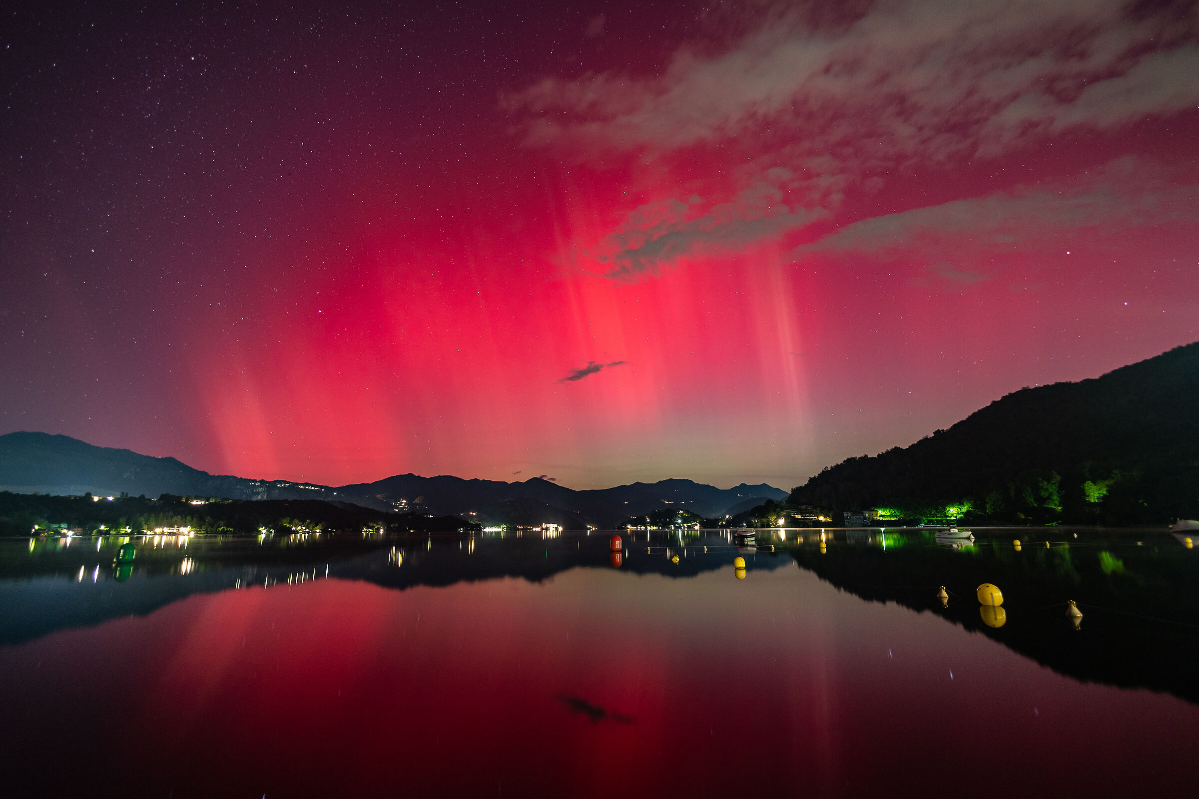 Northern Lights on Lake Orta