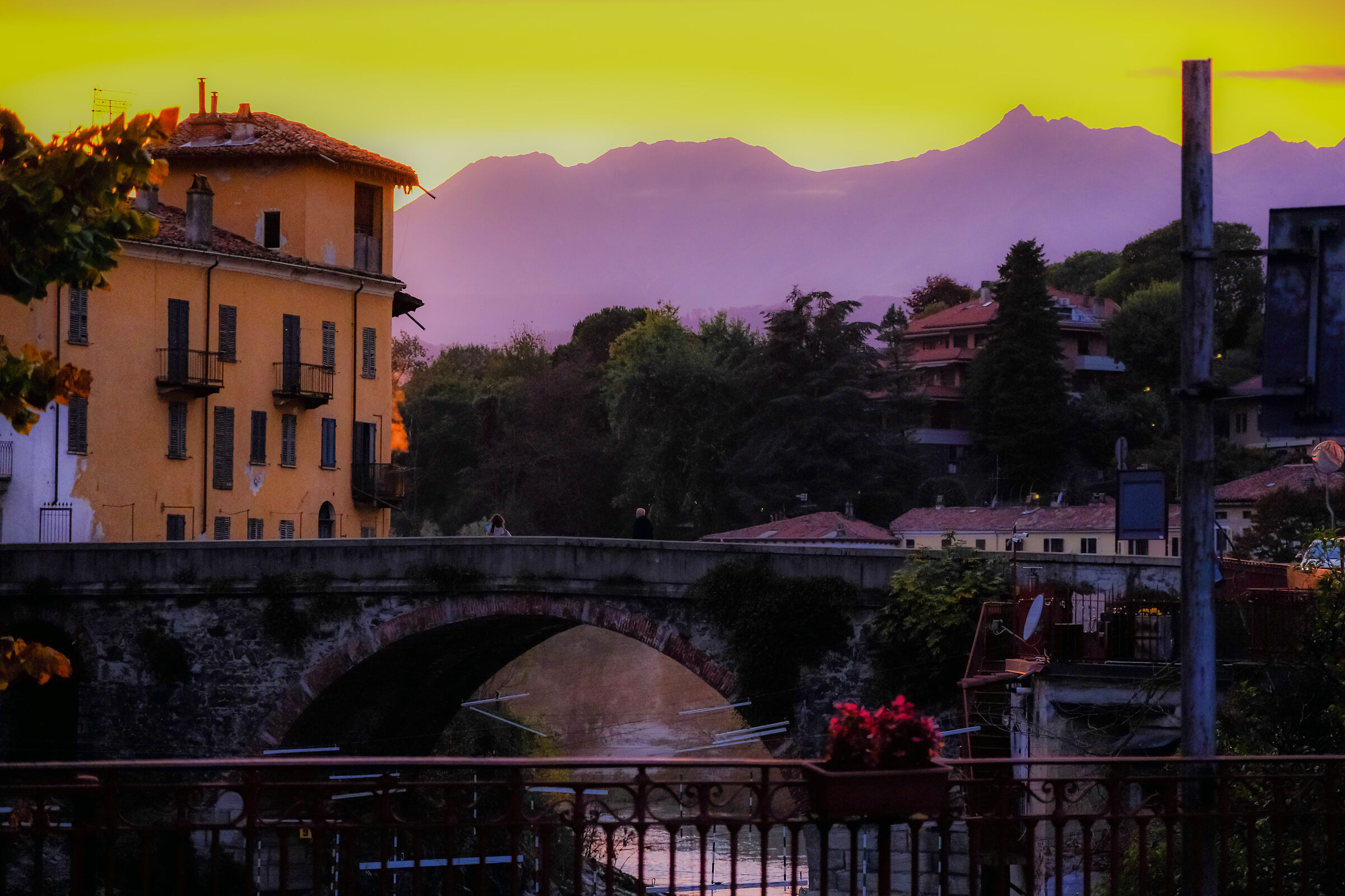 Sunset on the old bridge
