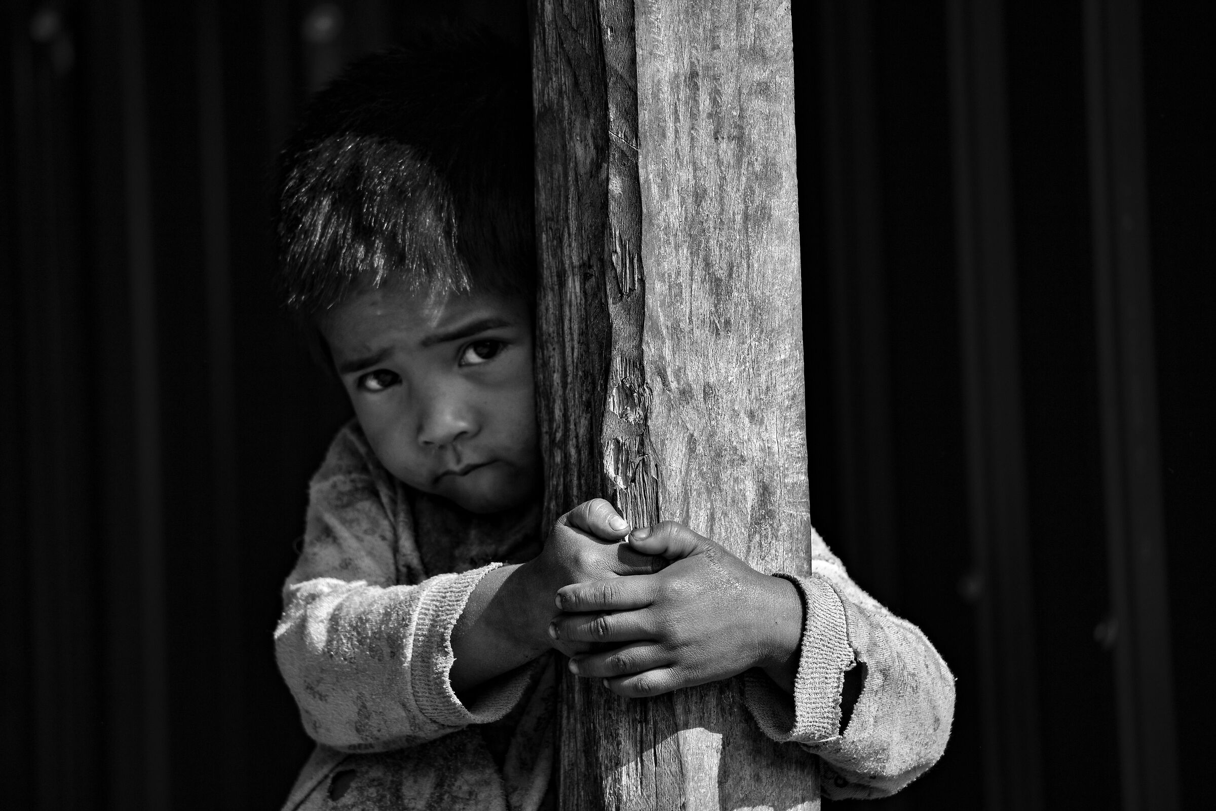 in front of the stranger