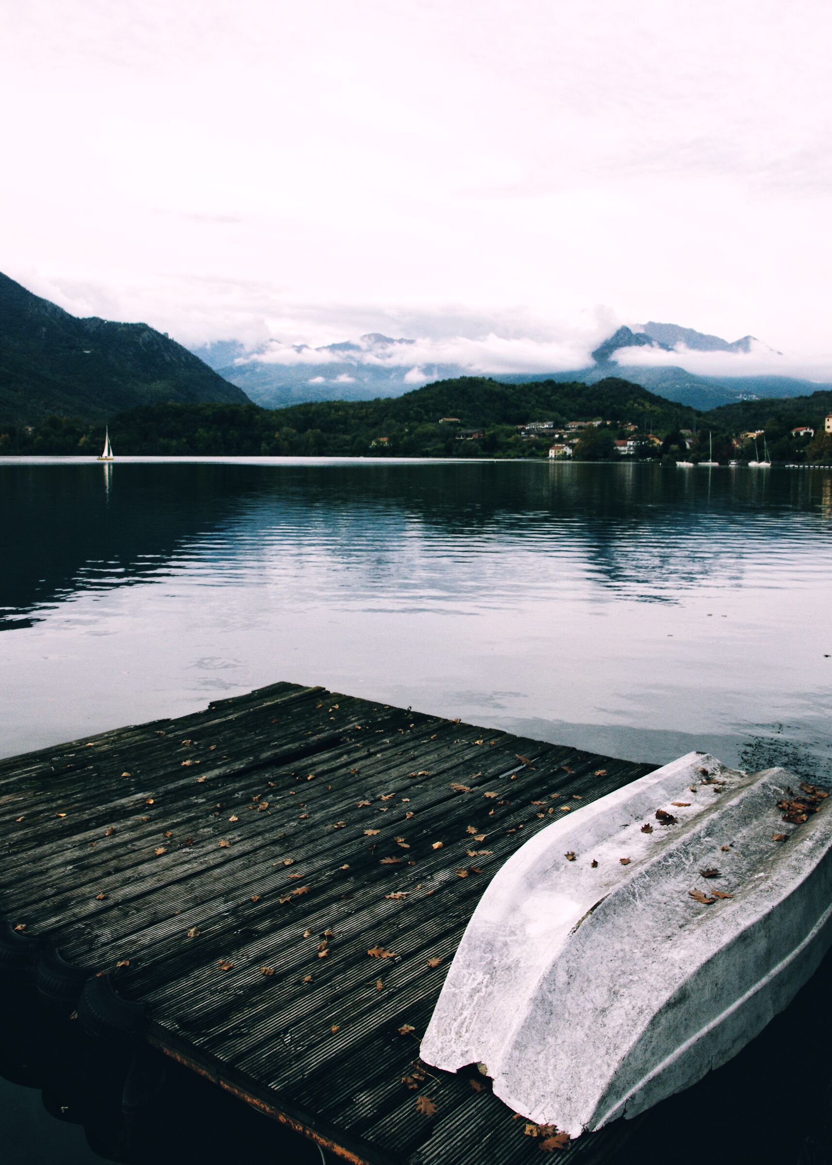 Large Lake with Small Boat