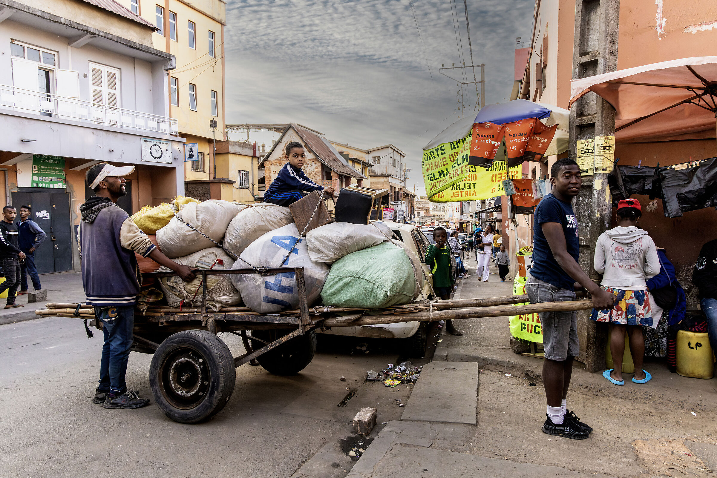 man-drawn cart in Antananarivo