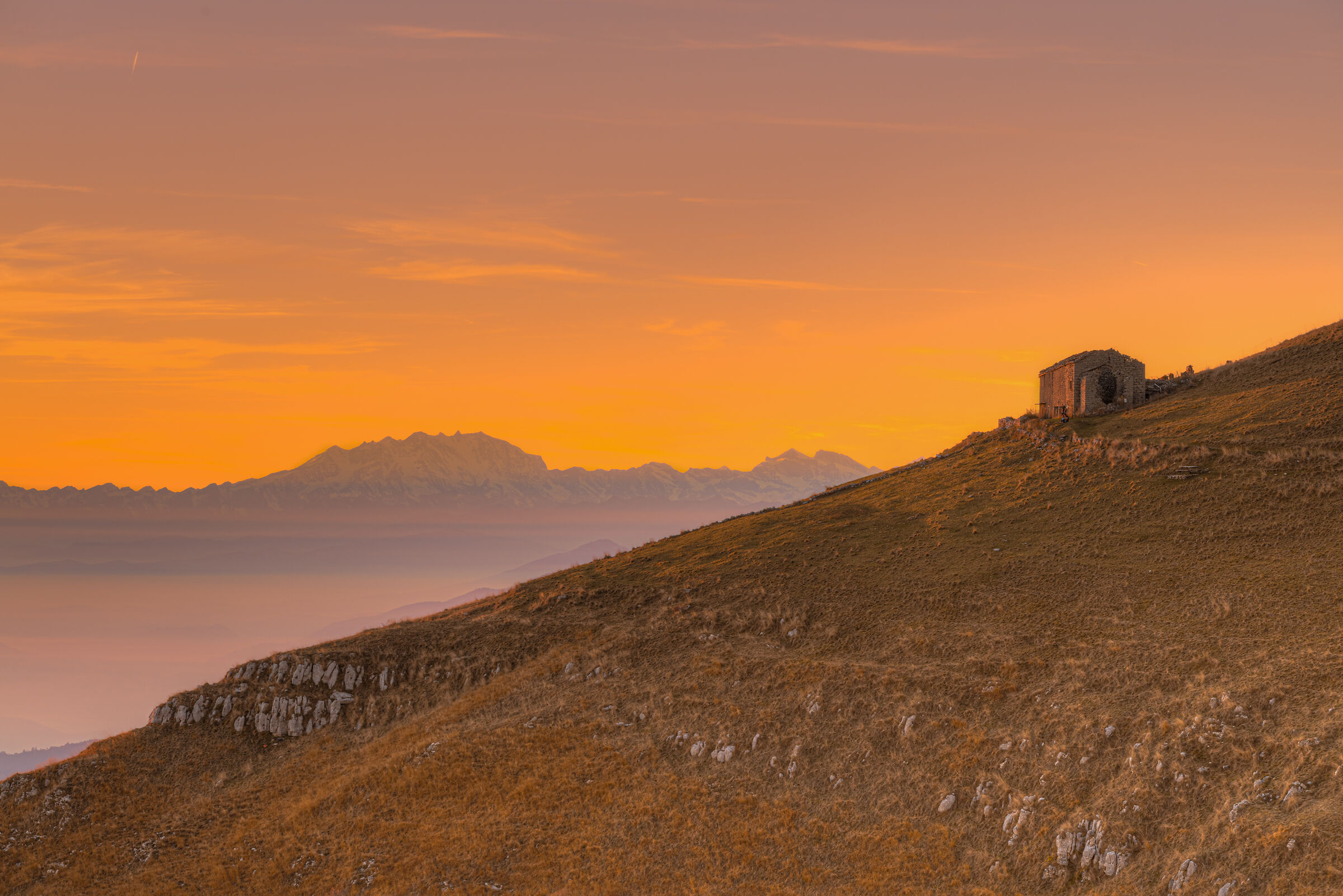 Ammirando il tramonto sul Monte Rosa