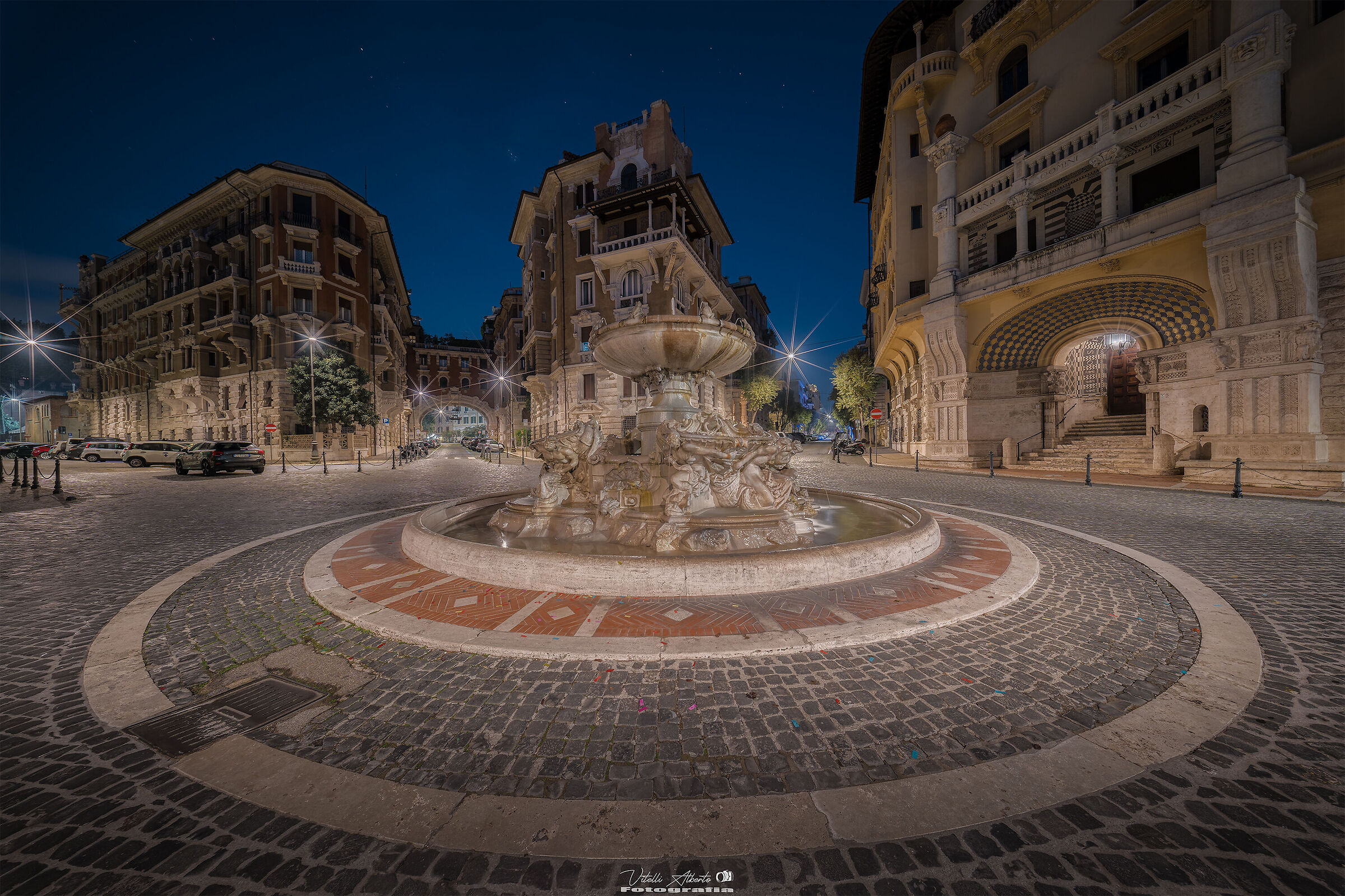 Piazza Mincio in blue hour in the morning