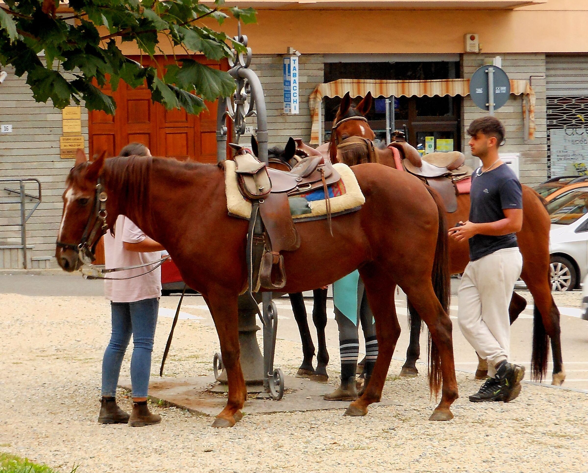 Stop at the fountain