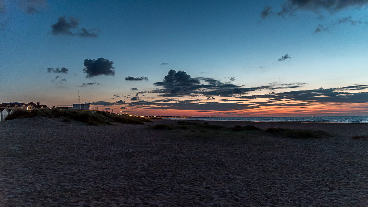 sunset over Sword Beach