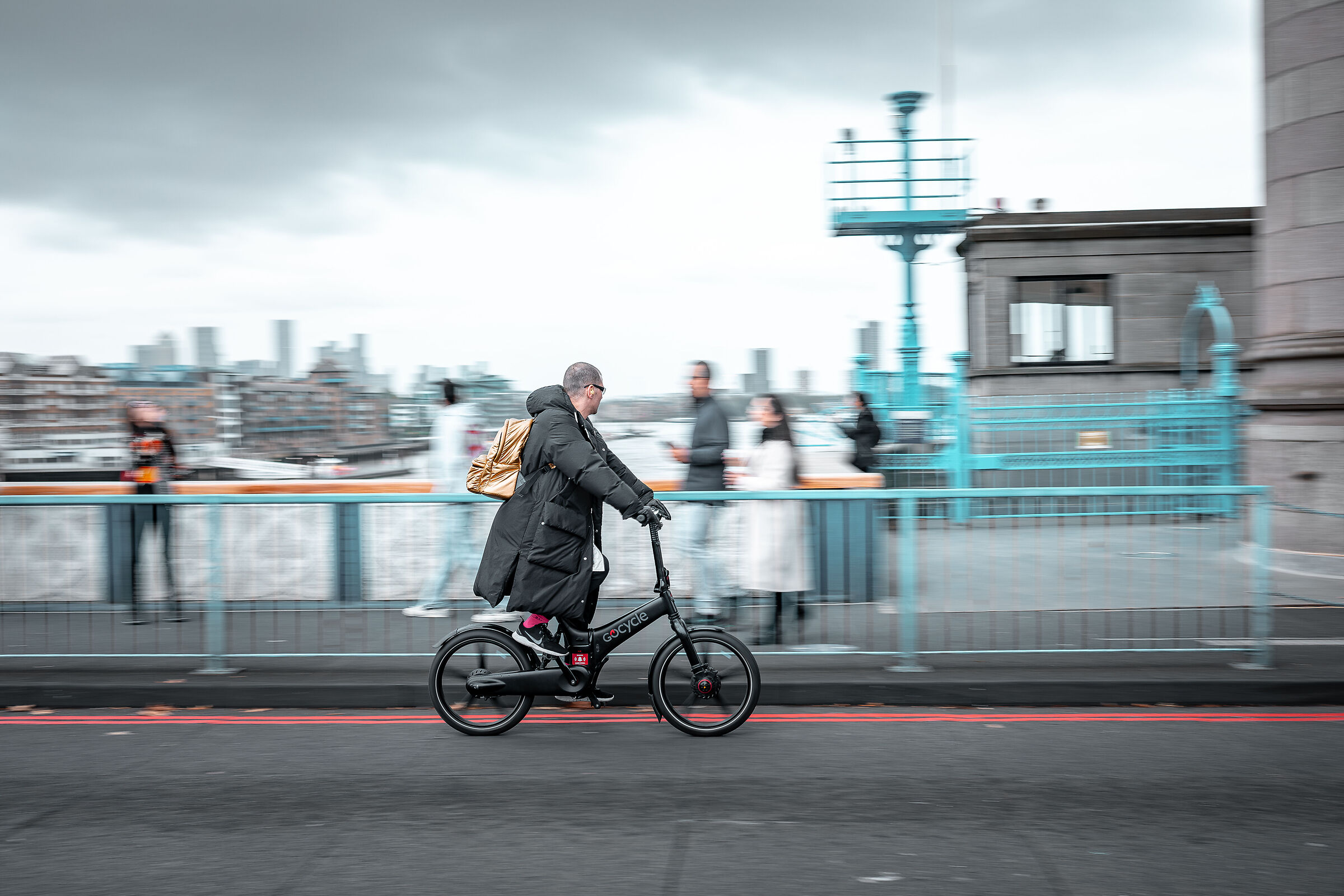 Cycling on the bridge