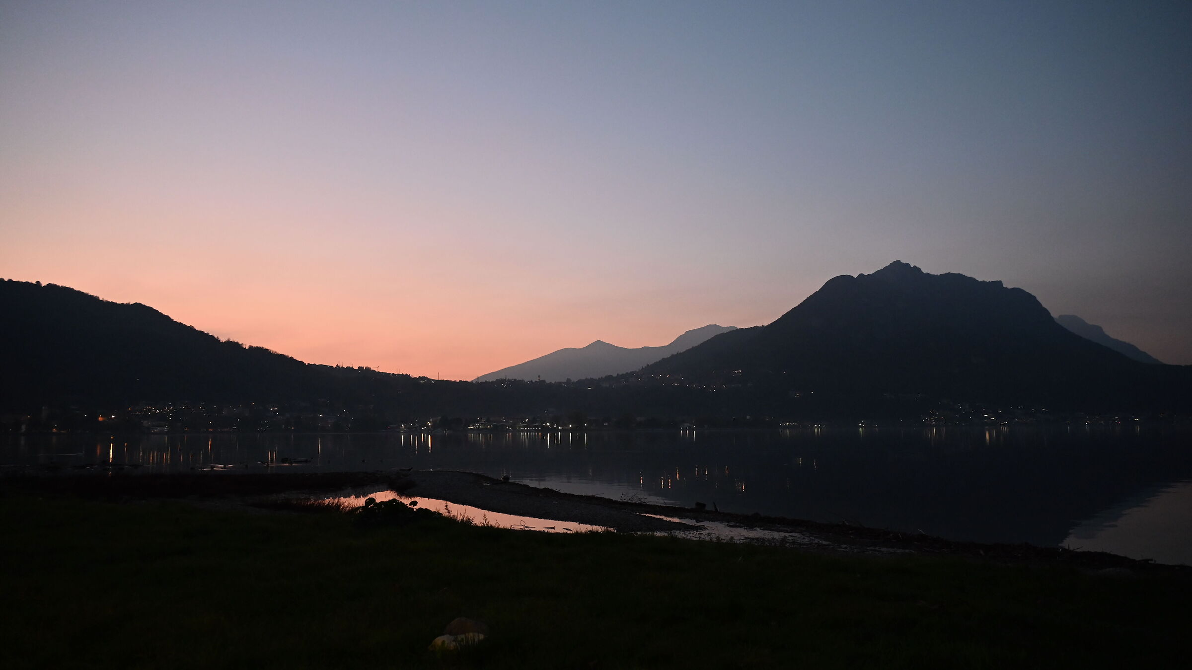 Autumn sunset on Lake Garlate