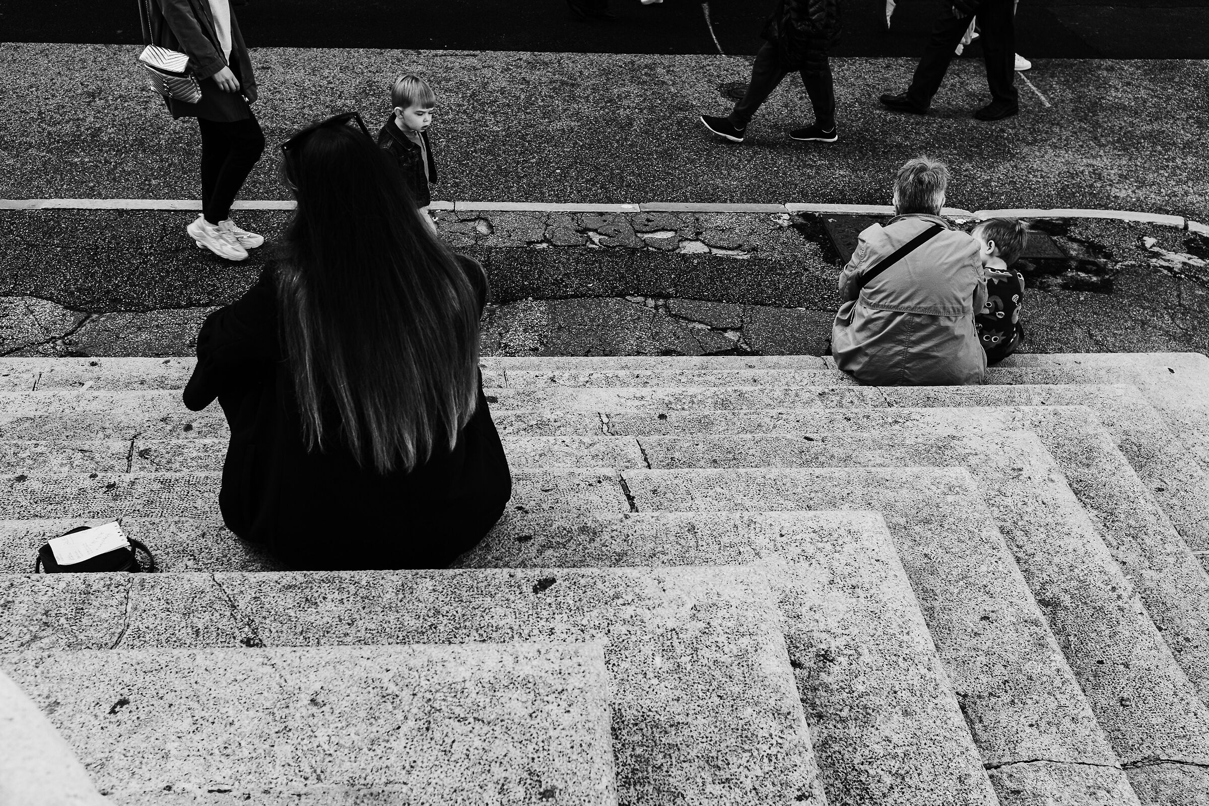 Steps, the road and people