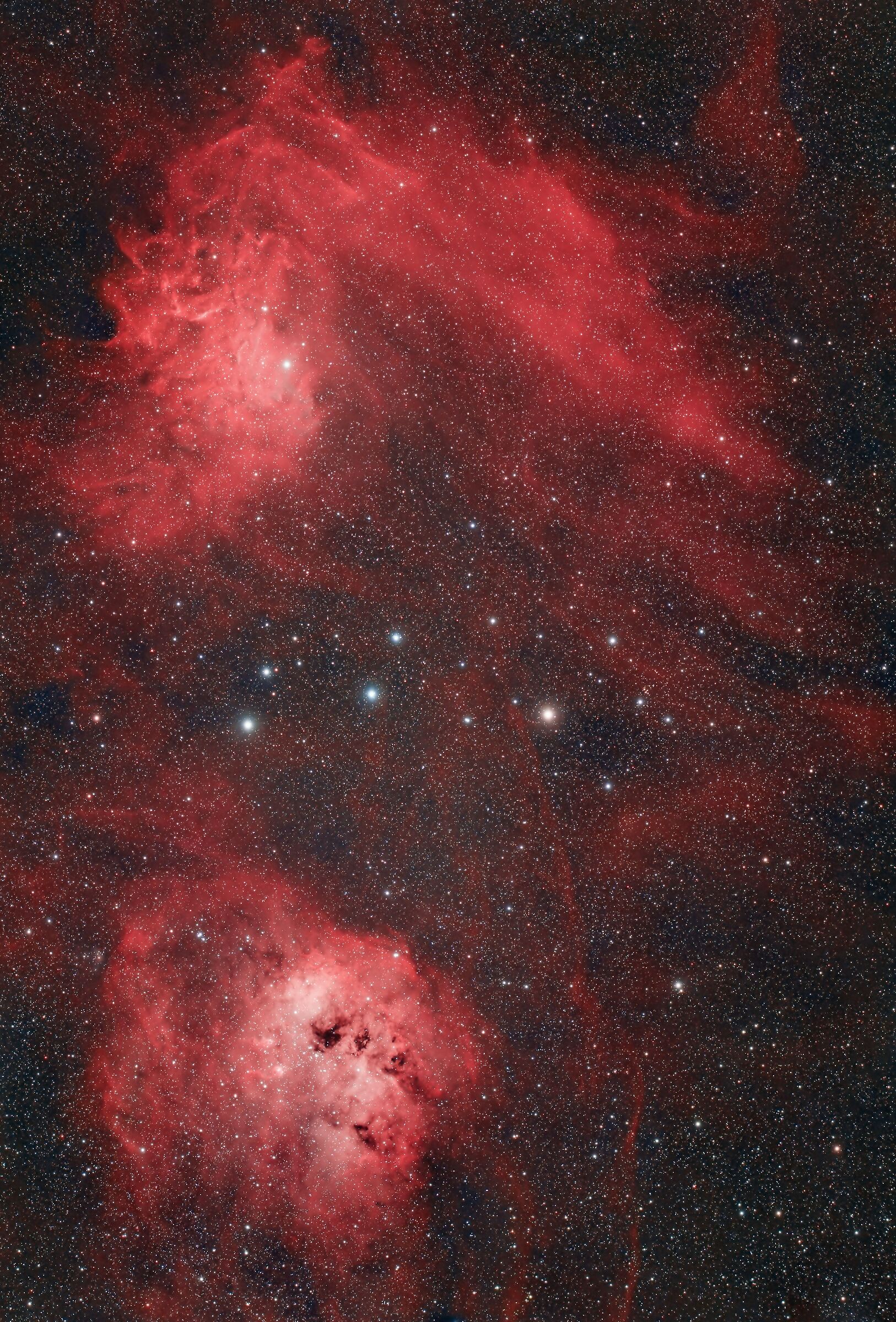 Tadpole and Flaming star Nebulae