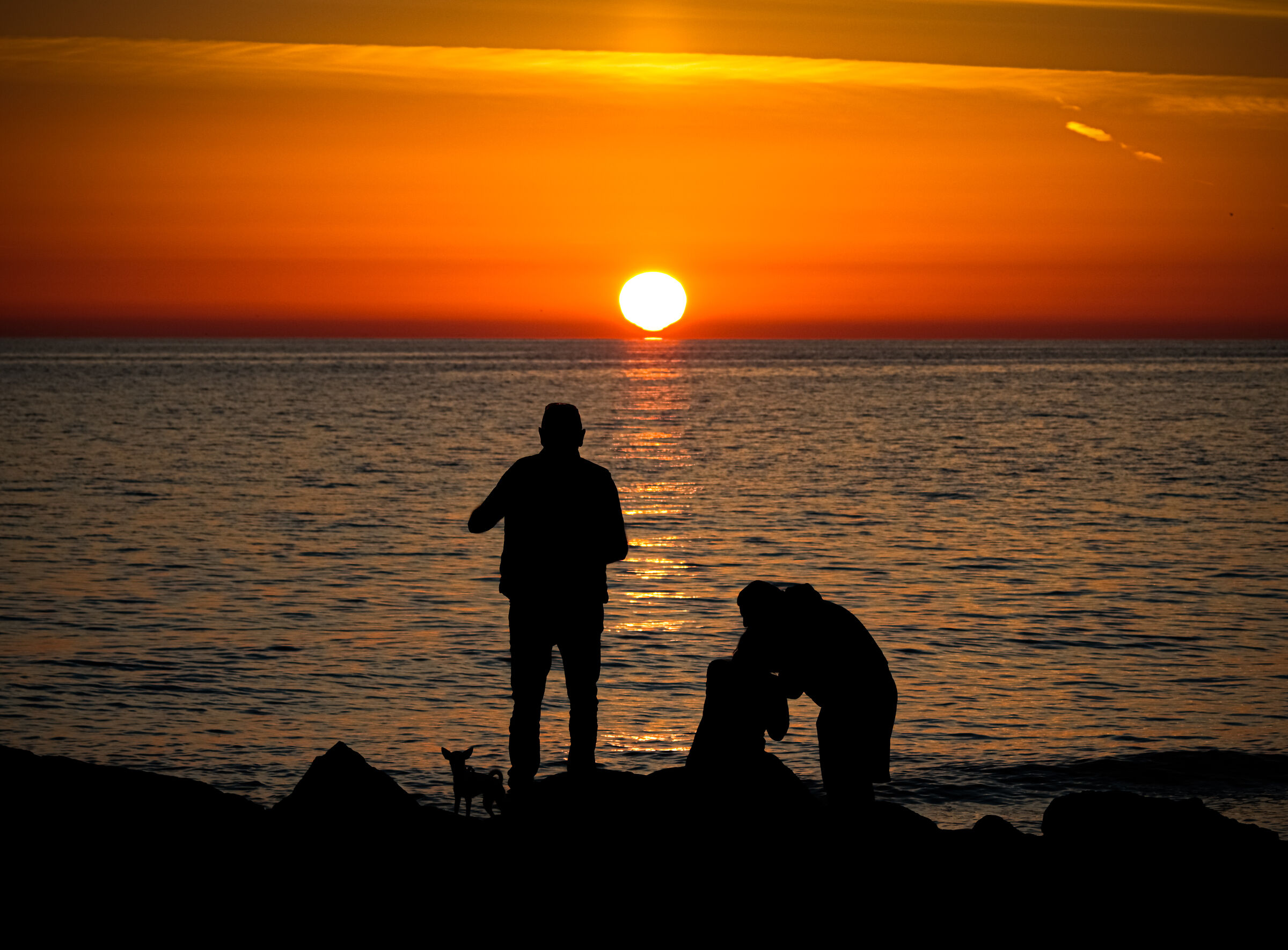 Together with the setting sun