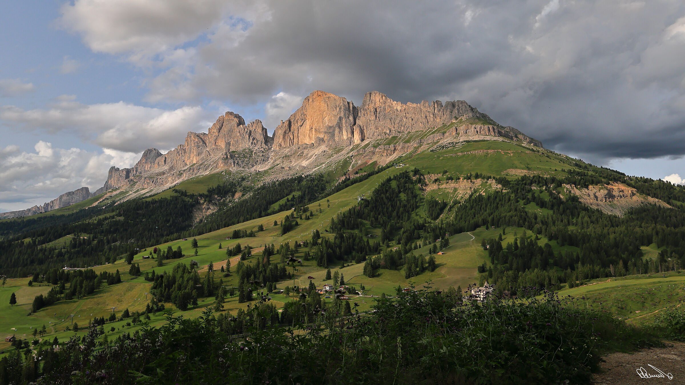 The Rosengarten seen from the slopes of the Latemer