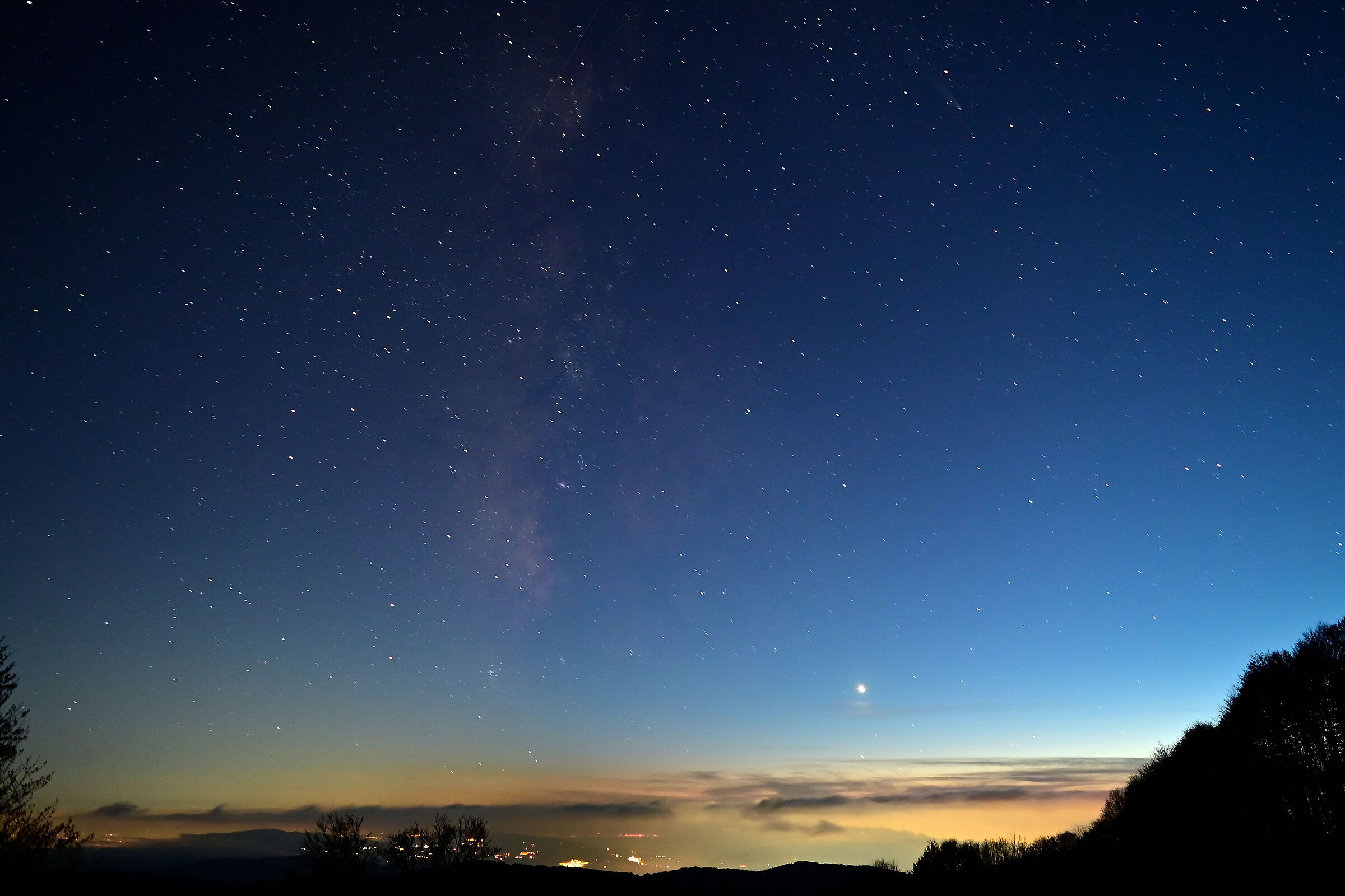 A faint light