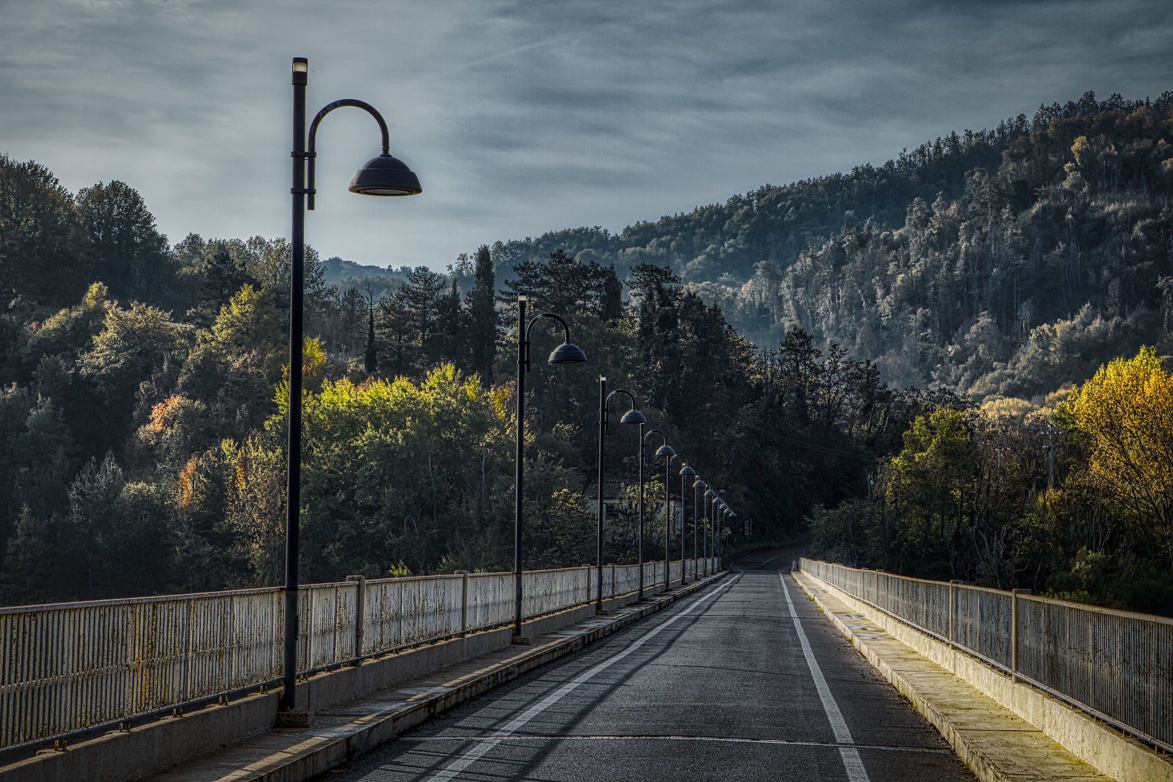 Street lamps on the deck