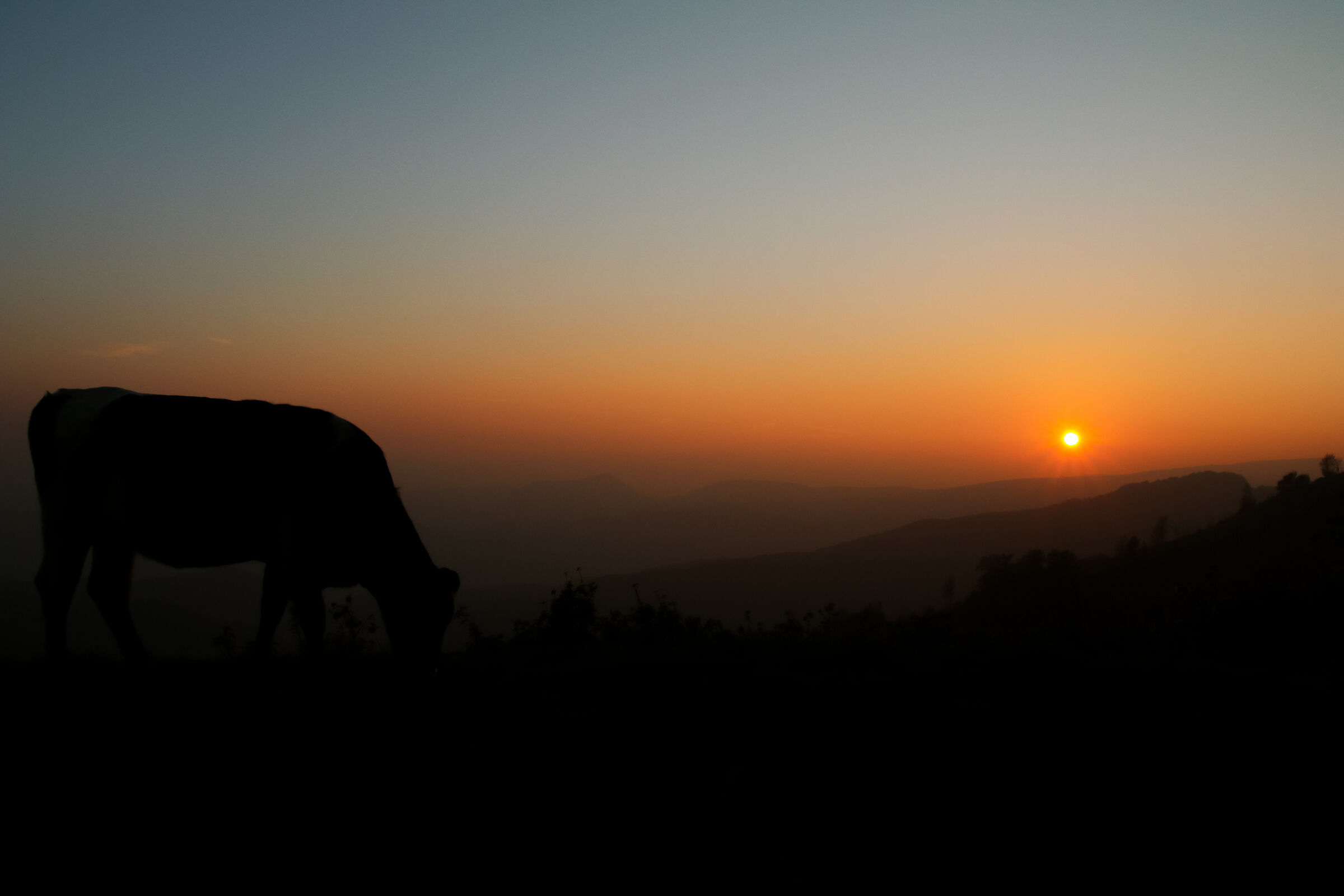 Tramonto con modella