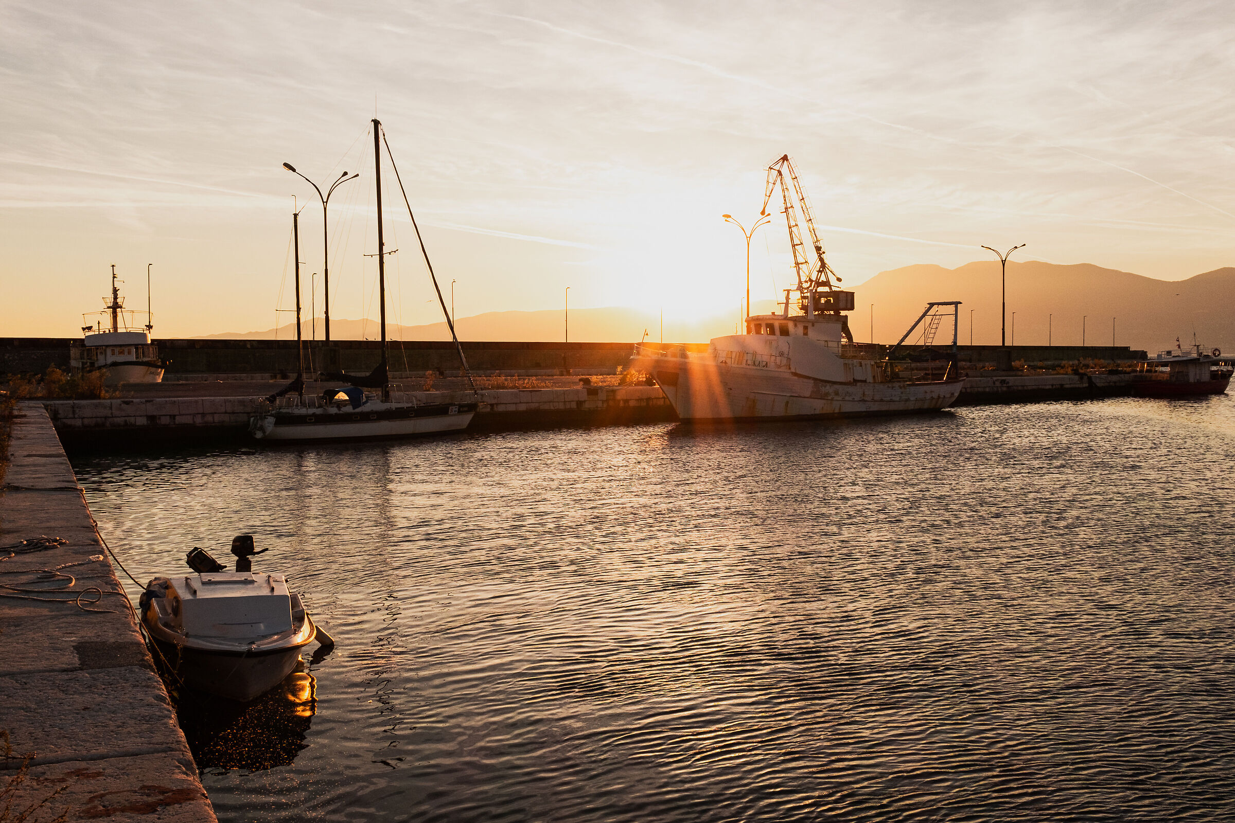 Boats at sunset