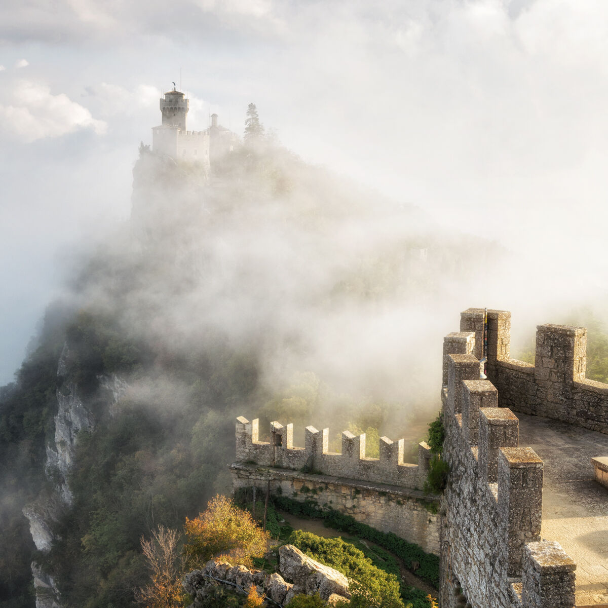 San Marino in the clouds