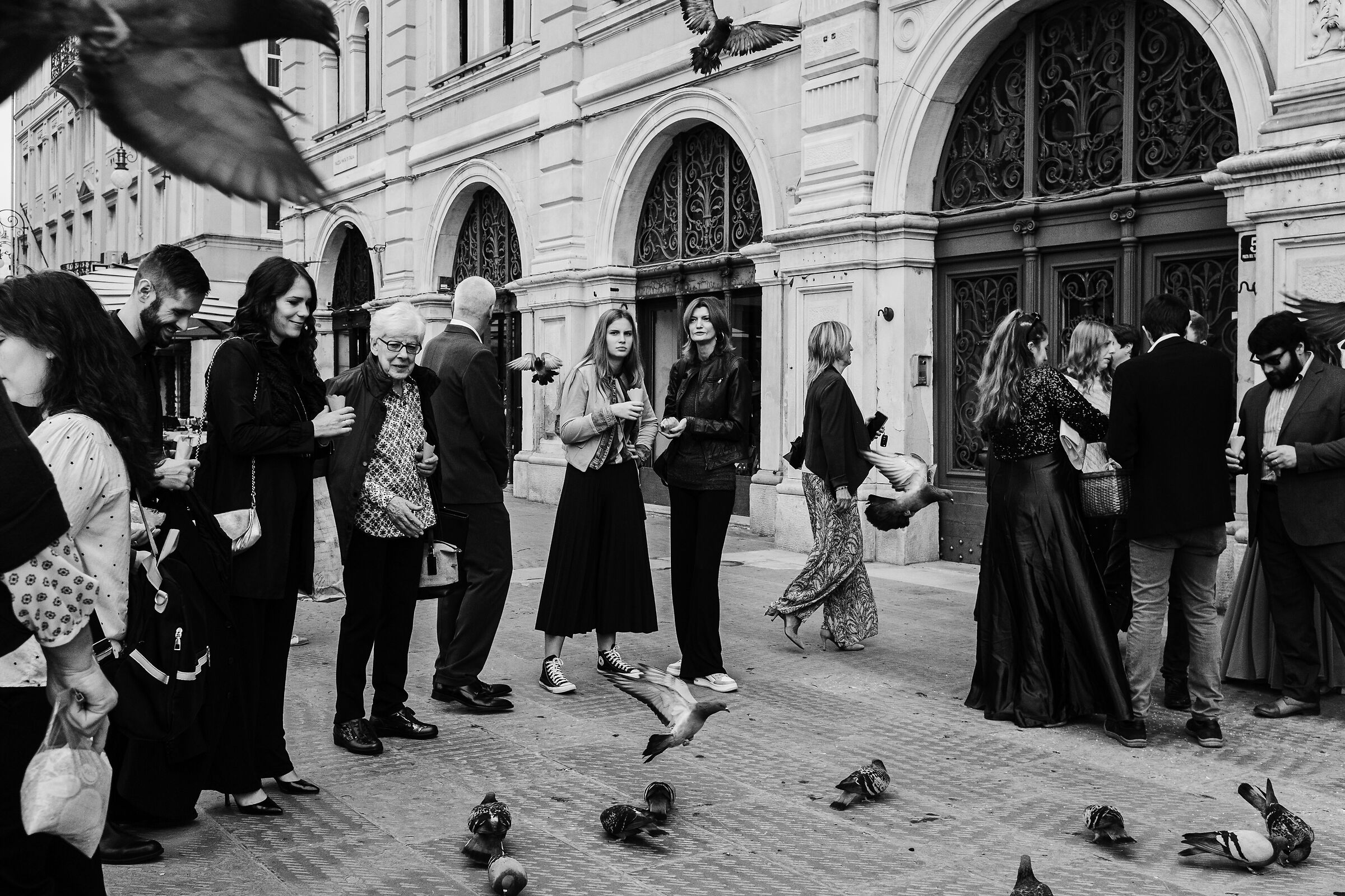 In the square